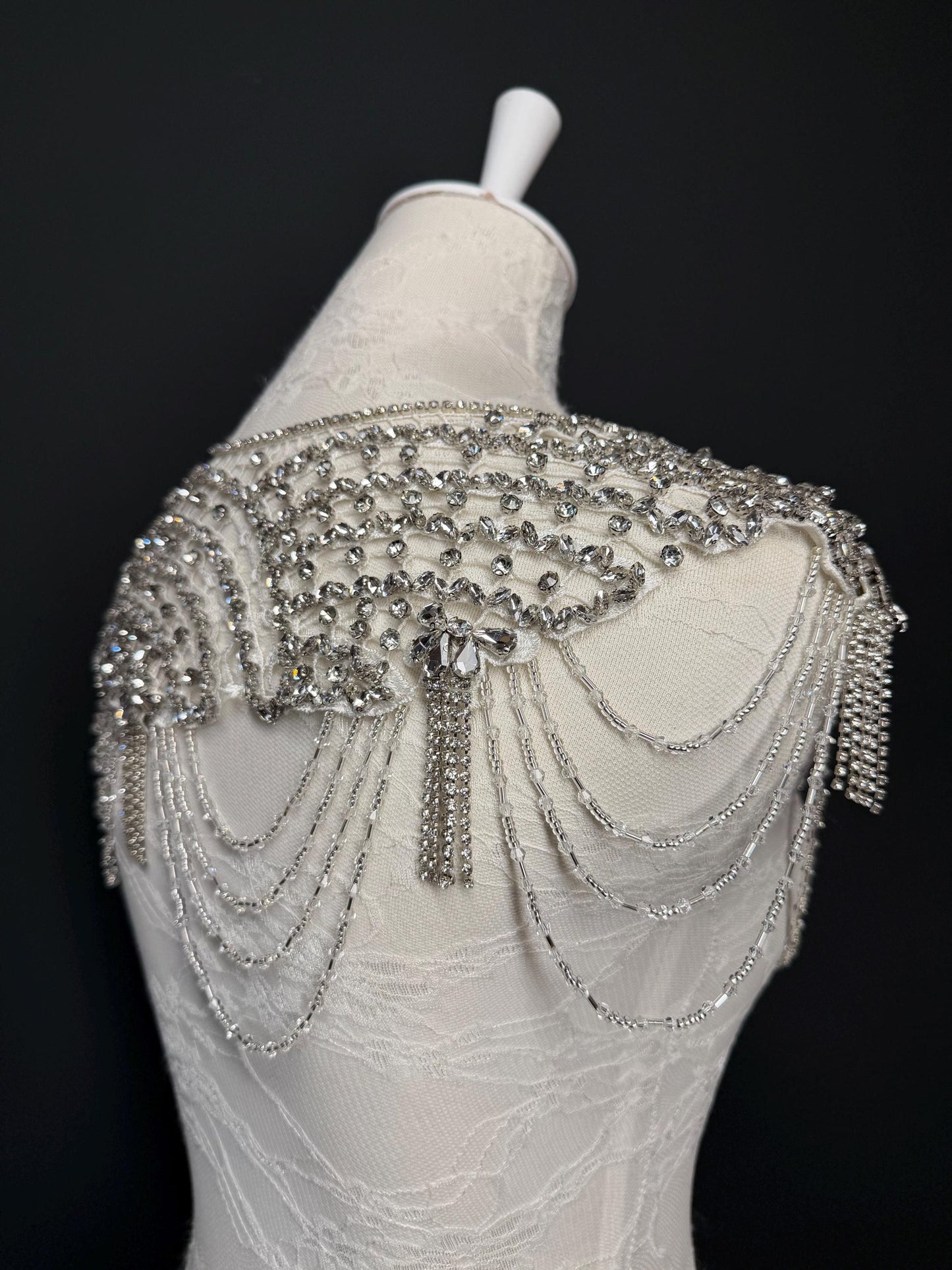 Jewel Shoulder Accessory, Bridal, Elegant, Rhinestone, Beaded shoulder jewellery