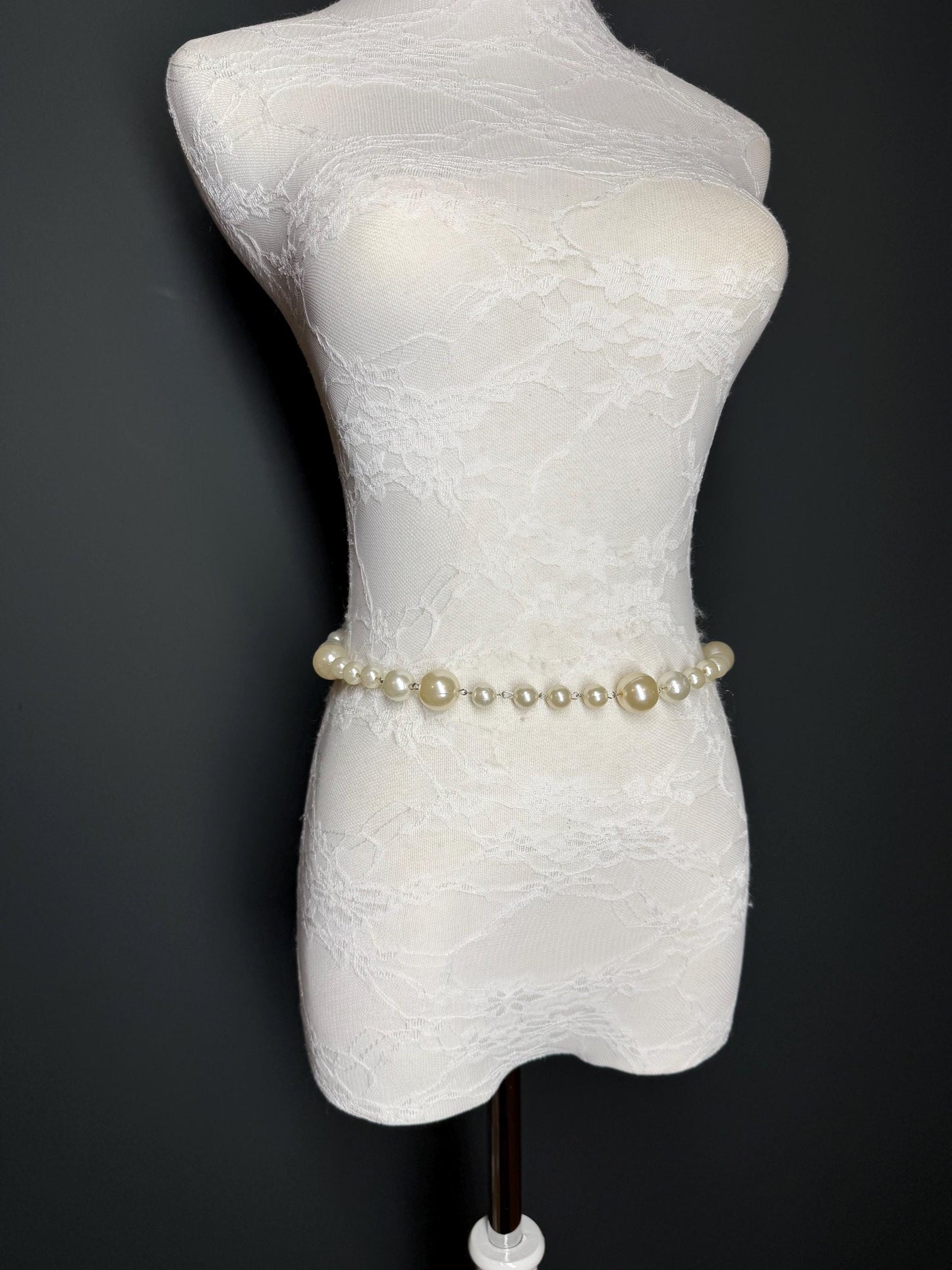 Pearl Belt, Full Length Pearl Belt, UK sizes 18”-60” Cream Pearl Belt, Swimwear, Dresses, Accessory, Fashion, FAN Design, Elegant, Bridal