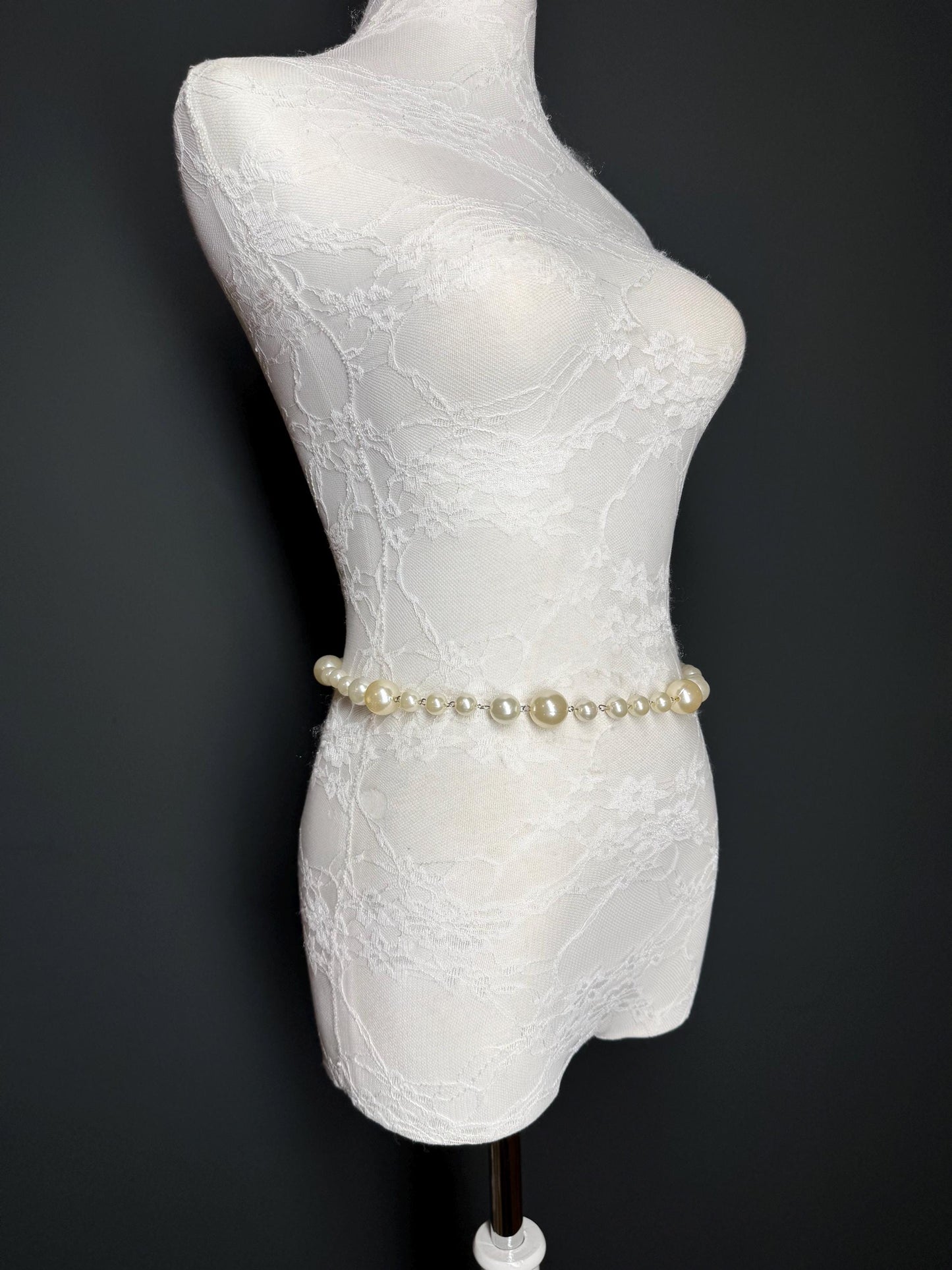 Pearl Belt, Full Length Pearl Belt, UK sizes 18”-60” Cream Pearl Belt, Swimwear, Dresses, Accessory, Fashion, FAN Design, Elegant, Bridal