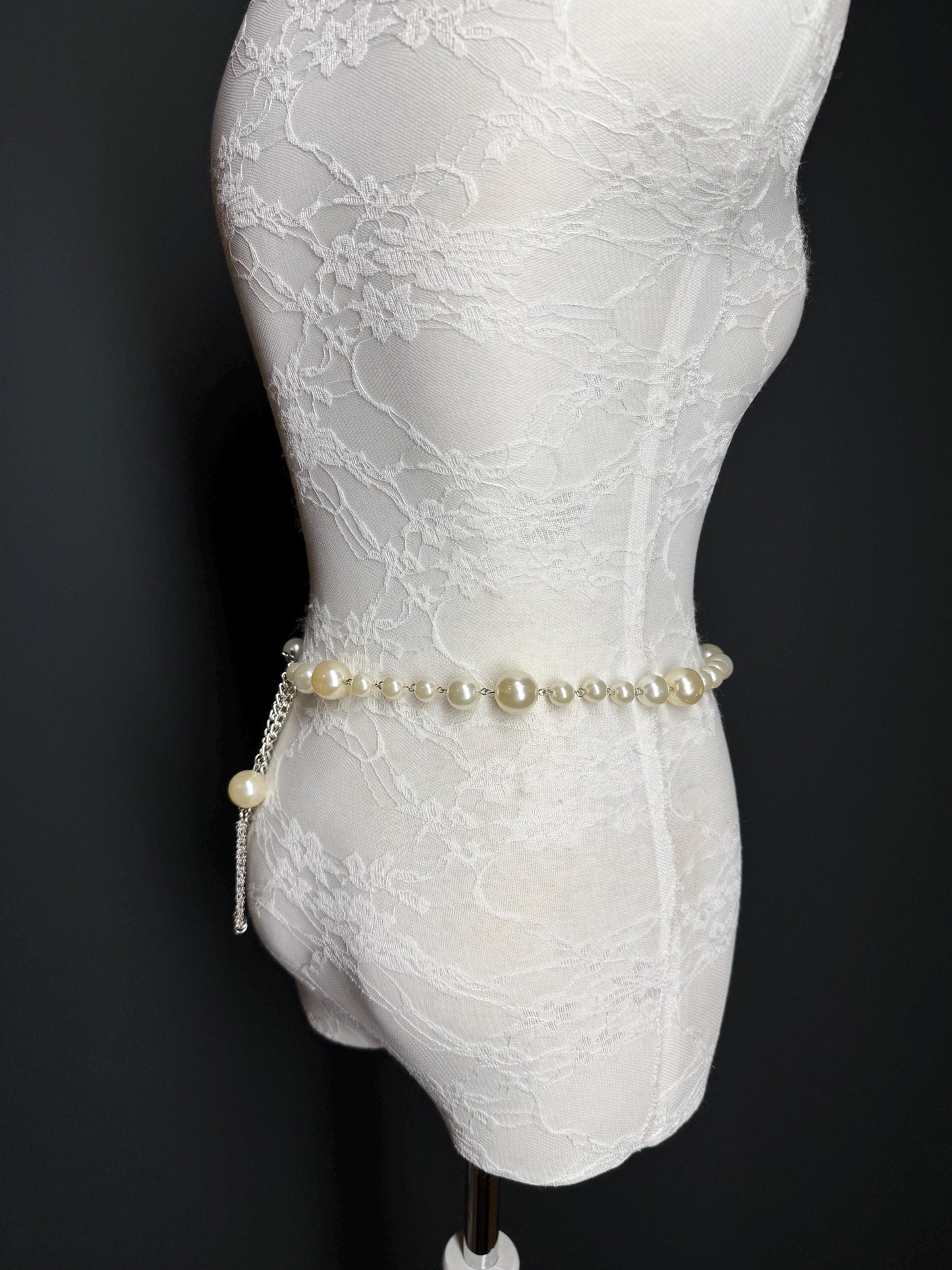 Pearl Belt, Full Length Pearl Belt, UK sizes 18”-60” Cream Pearl Belt, Swimwear, Dresses, Accessory, Fashion, FAN Design, Elegant, Bridal