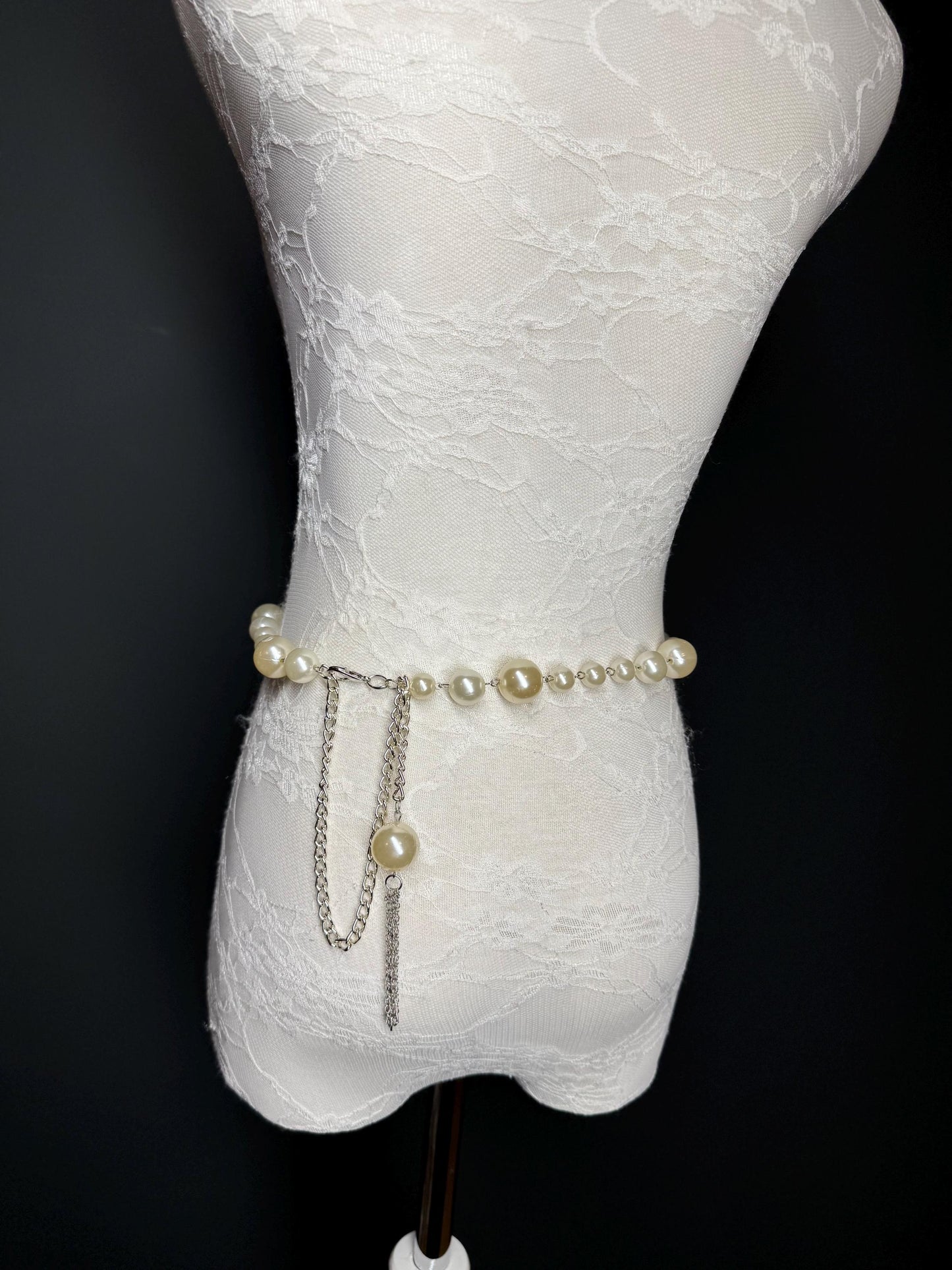 Pearl Belt, Full Length Pearl Belt, UK sizes 18”-60” Cream Pearl Belt, Swimwear, Dresses, Accessory, Fashion, FAN Design, Elegant, Bridal