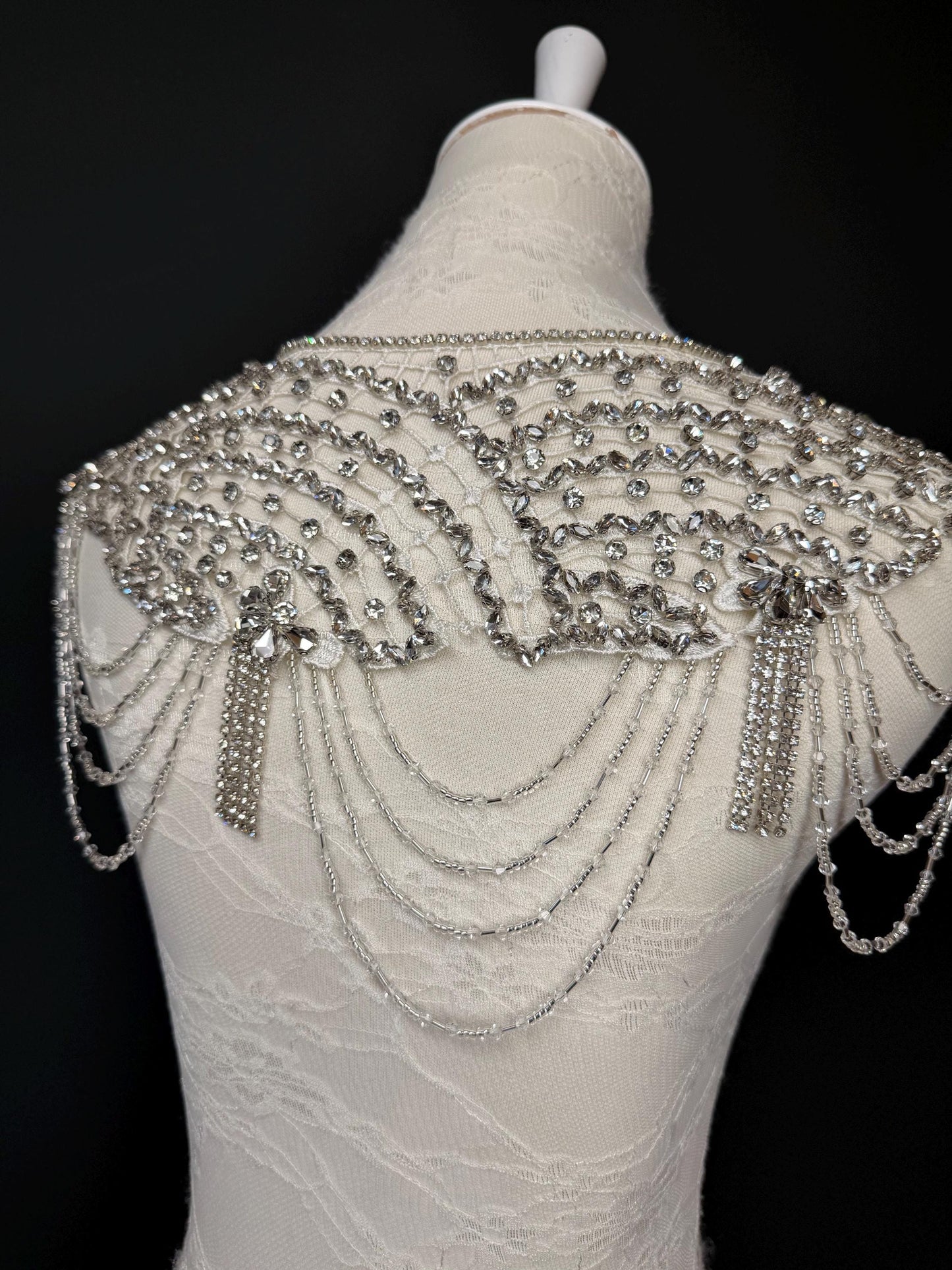 Jewel Shoulder Accessory, Bridal, Elegant, Rhinestone, Beaded shoulder jewellery