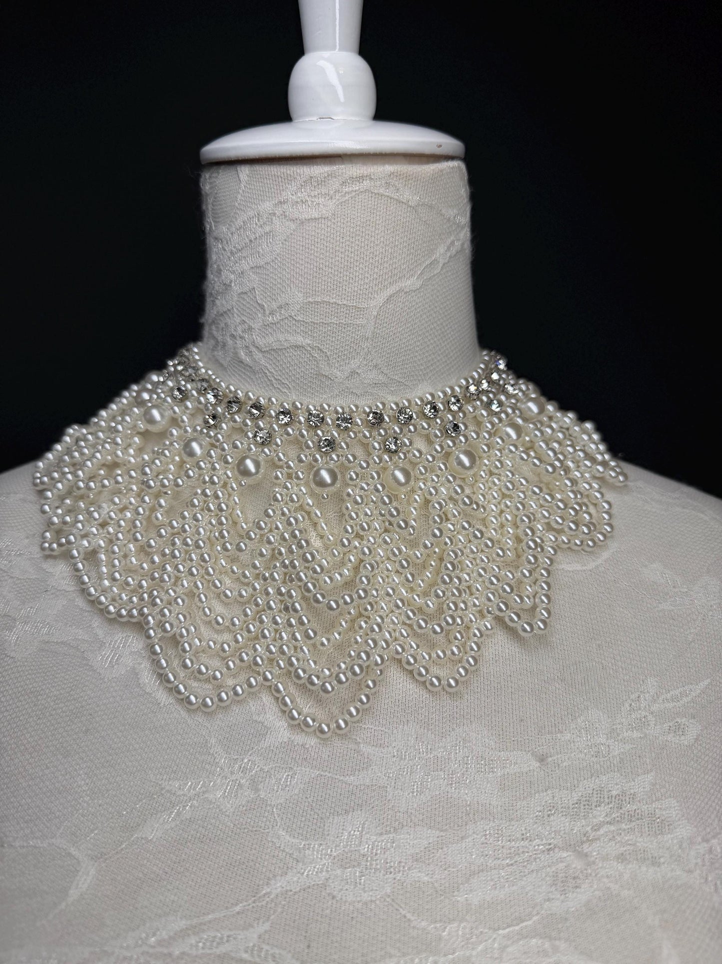 Pearl Jewel Shoulder Accessory, Bridal, Elegant, Rhinestone, Beaded shoulder jewellery