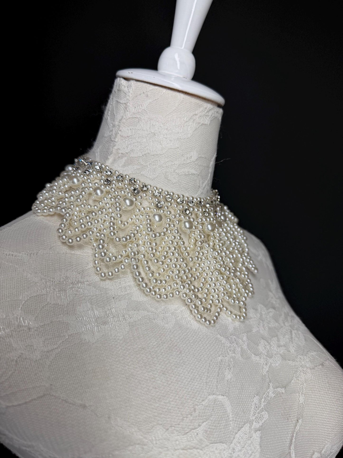 Pearl Jewel Shoulder Accessory, Bridal, Elegant, Rhinestone, Beaded shoulder jewellery