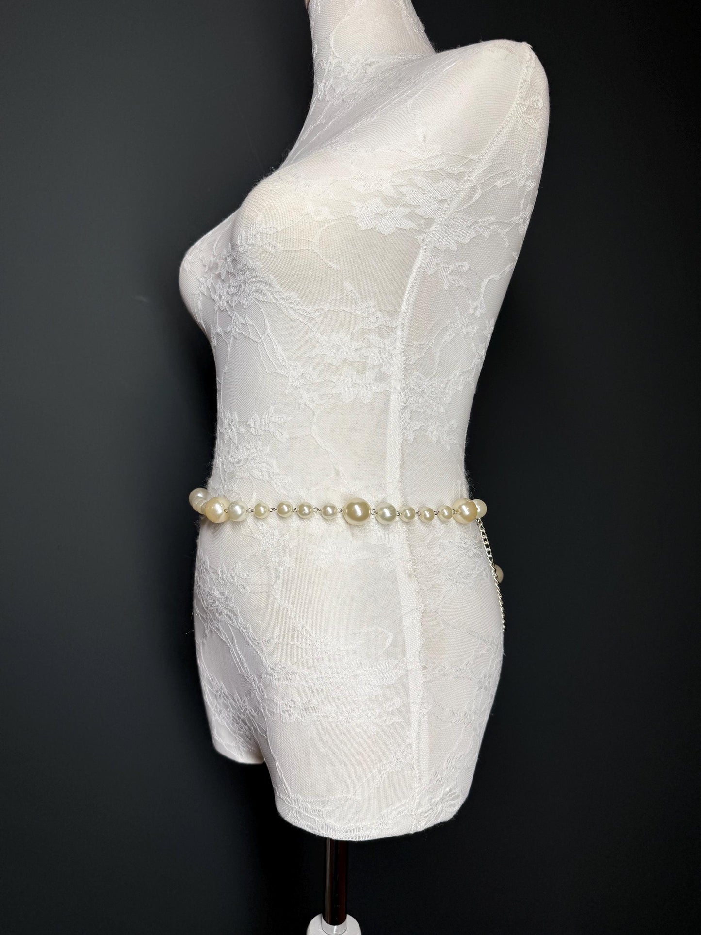Pearl Belt, Full Length Pearl Belt, UK sizes 18”-60” Cream Pearl Belt, Swimwear, Dresses, Accessory, Fashion, FAN Design, Elegant, Bridal
