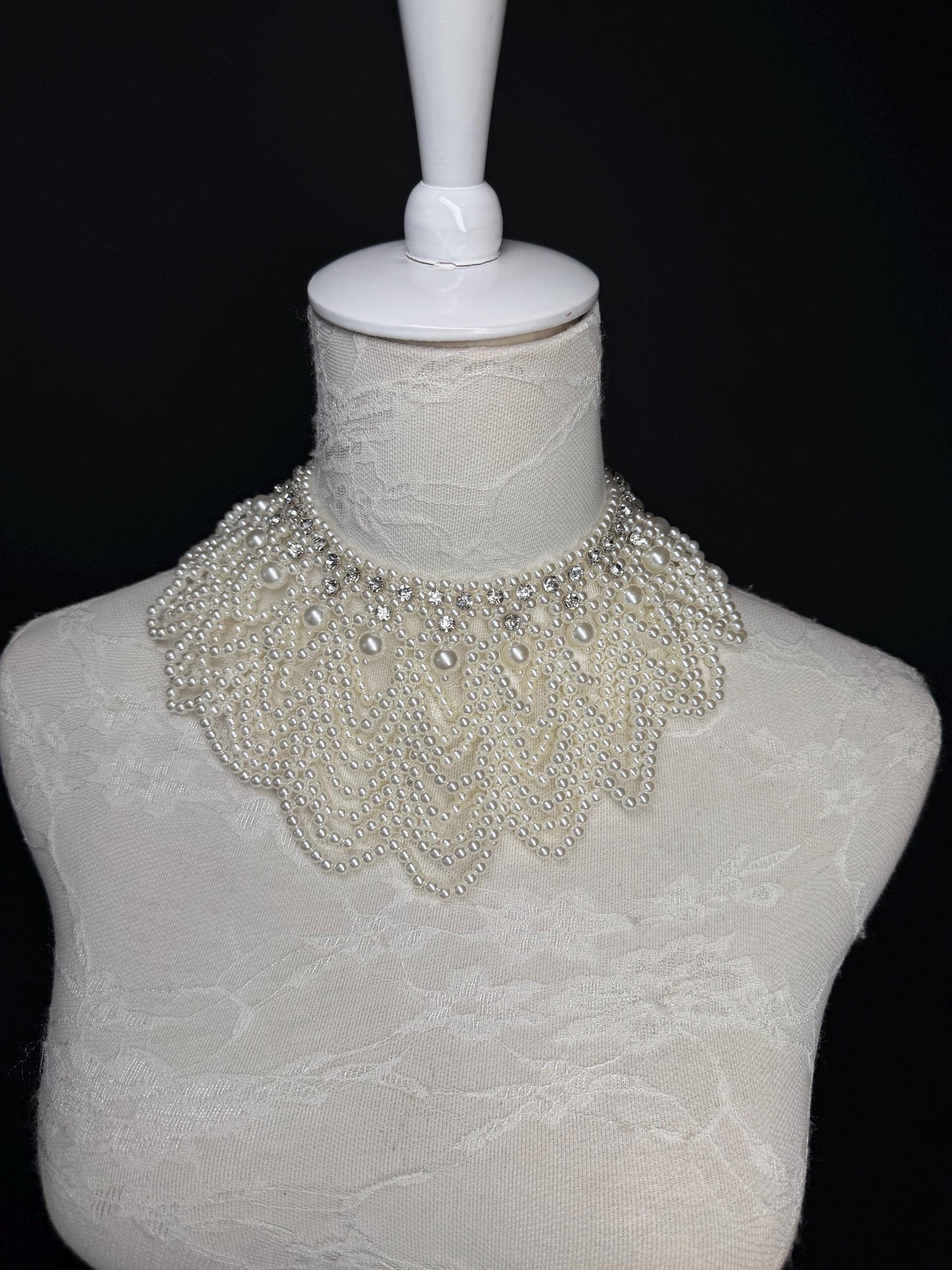 Pearl Jewel Shoulder Accessory, Bridal, Elegant, Rhinestone, Beaded shoulder jewellery