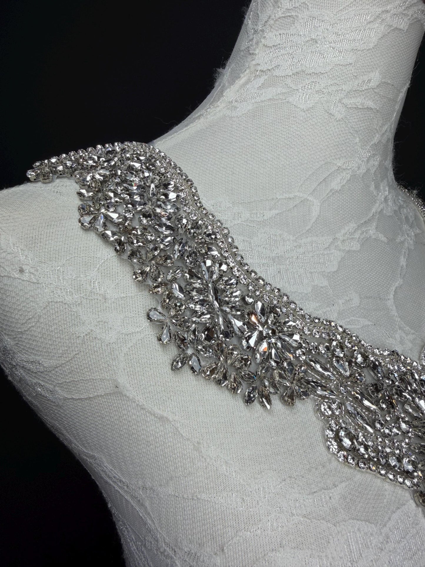 Jewel Shoulder Accessory, Bridal, Elegant, Rhinestone, Beaded shoulder jewellery