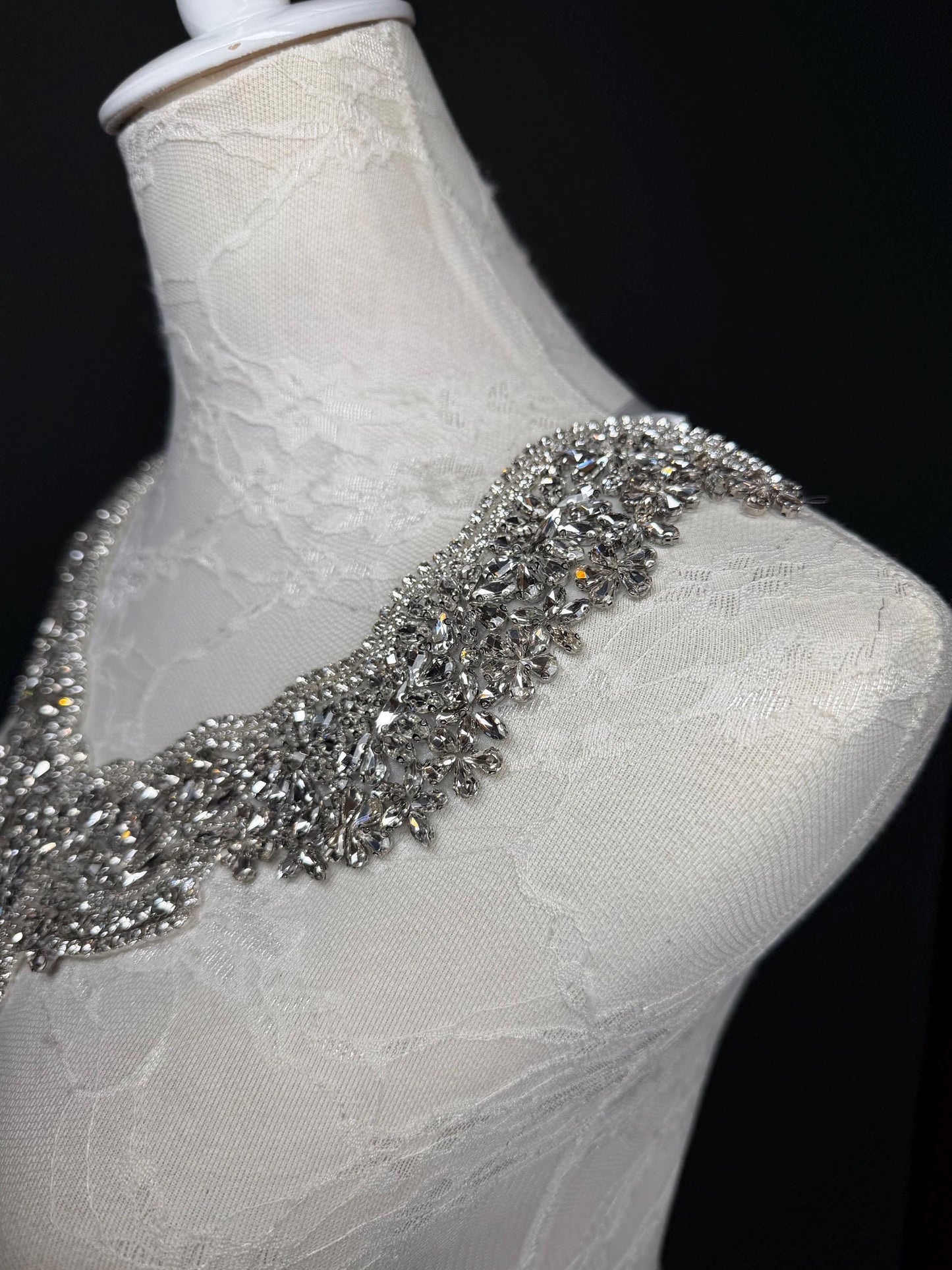 Jewel Shoulder Accessory, Bridal, Elegant, Rhinestone, Beaded shoulder jewellery