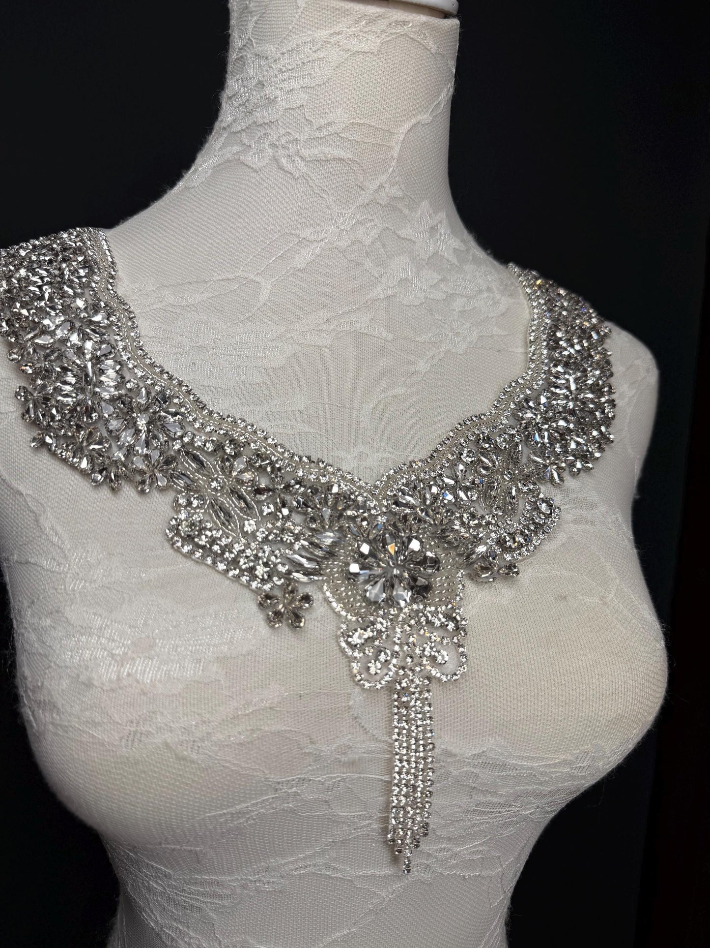 Jewel Shoulder Accessory, Bridal, Elegant, Rhinestone, Beaded shoulder jewellery