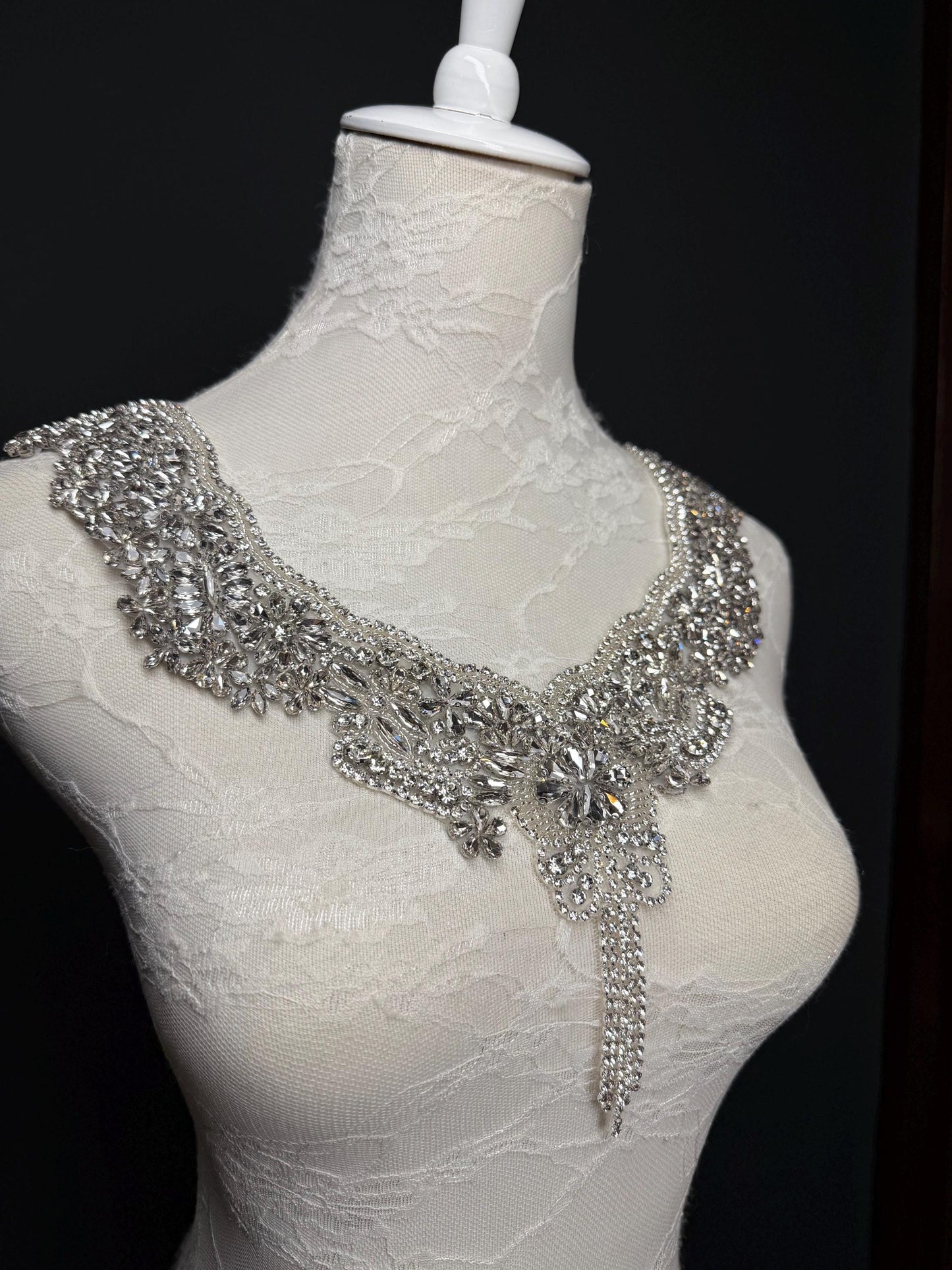Jewel Shoulder Accessory, Bridal, Elegant, Rhinestone, Beaded shoulder jewellery