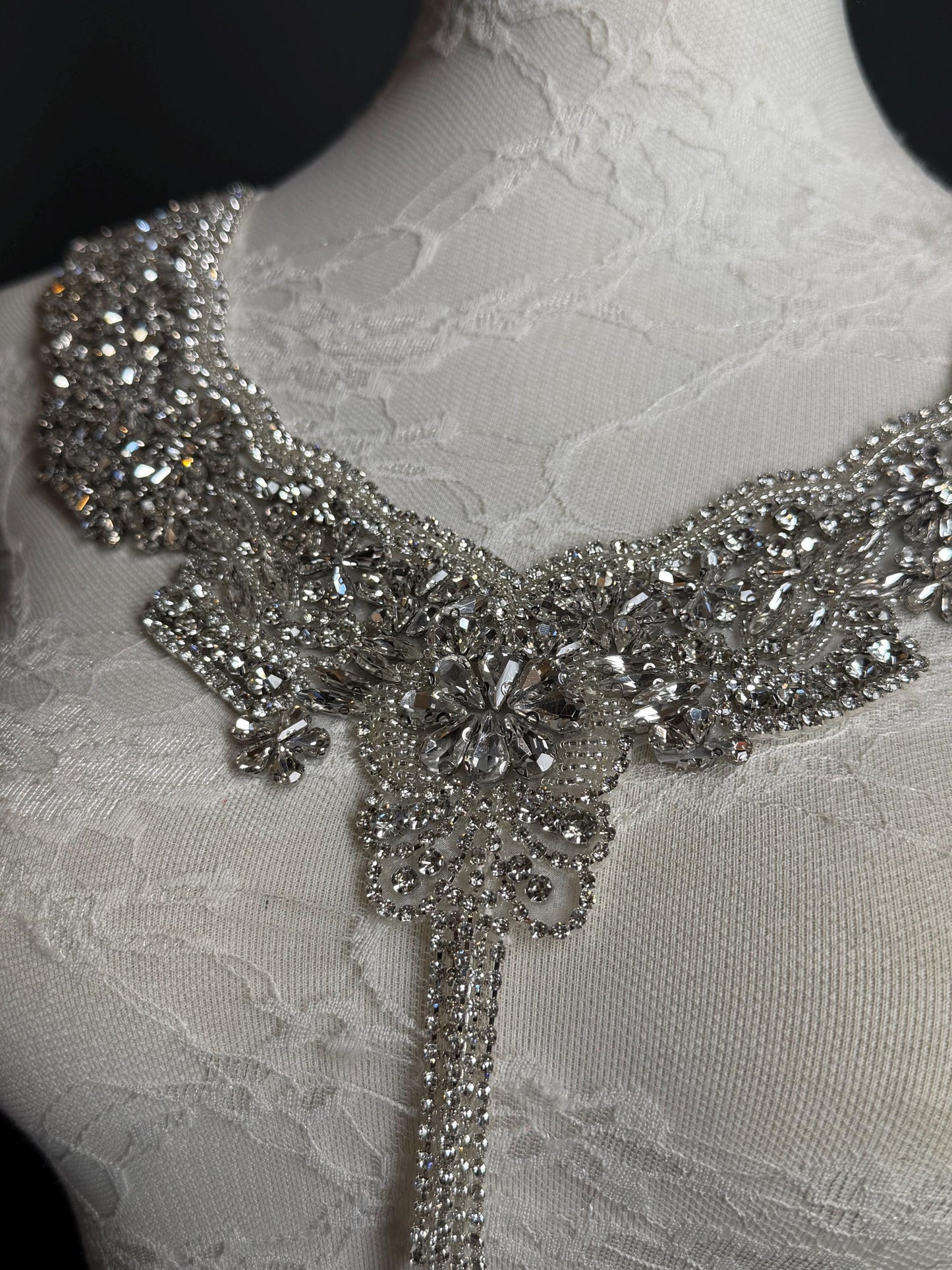 Jewel Shoulder Accessory, Bridal, Elegant, Rhinestone, Beaded shoulder jewellery