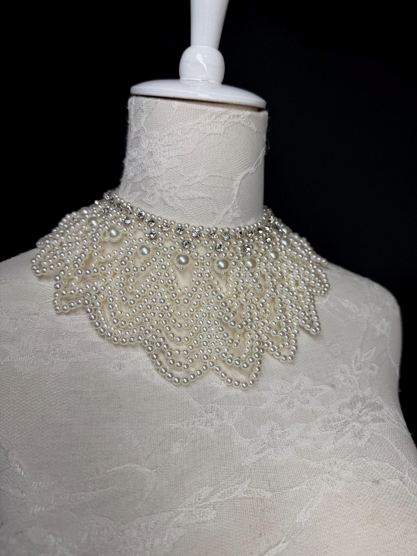 Pearl Jewel Shoulder Accessory, Bridal, Elegant, Rhinestone, Beaded shoulder jewellery