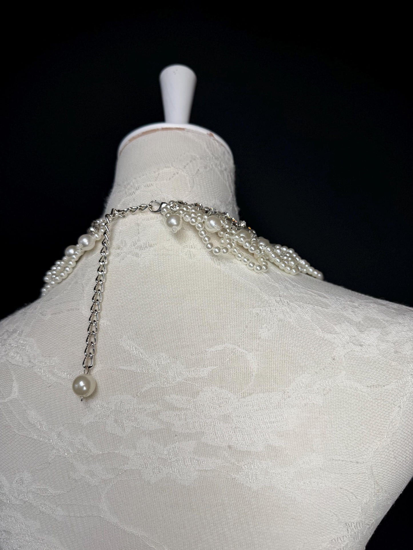 Pearl Jewel Shoulder Accessory, Bridal, Elegant, Rhinestone, Beaded shoulder jewellery