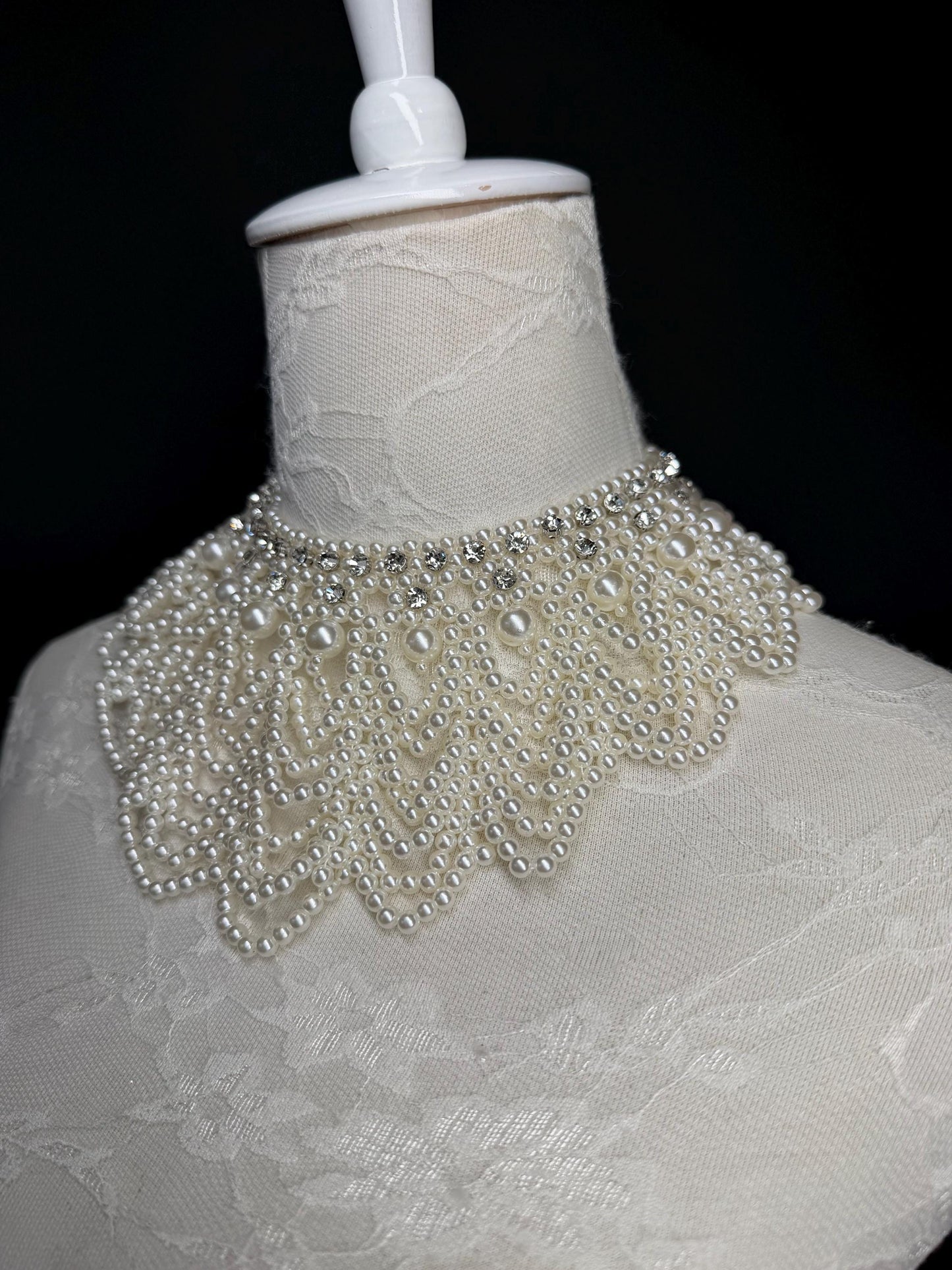 Pearl Jewel Shoulder Accessory, Bridal, Elegant, Rhinestone, Beaded shoulder jewellery