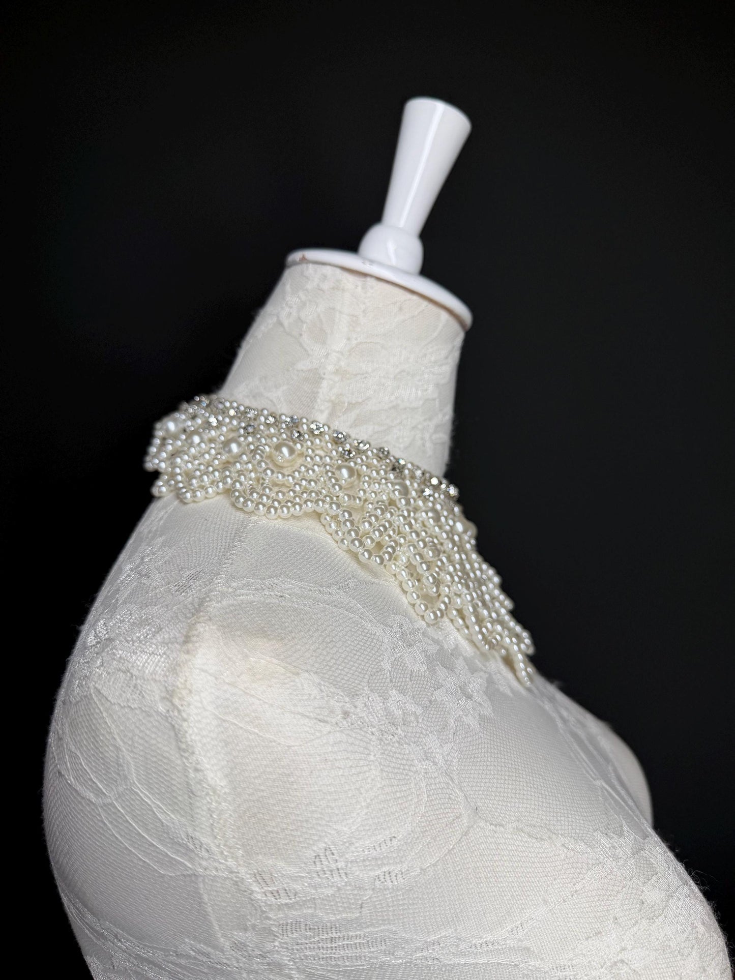 Pearl Jewel Shoulder Accessory, Bridal, Elegant, Rhinestone, Beaded shoulder jewellery