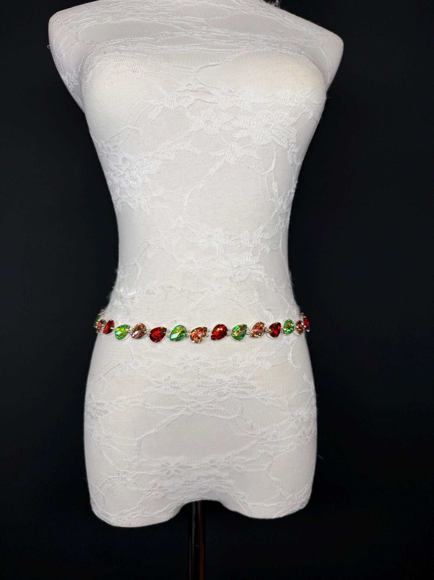 X-Long Belt, Jewel Stone Belt, Elegant Look, Chain Belt, Vintage Style Belt, Bridal, Fashion Belt, Gift, Quality Belt, Swimwear Belt