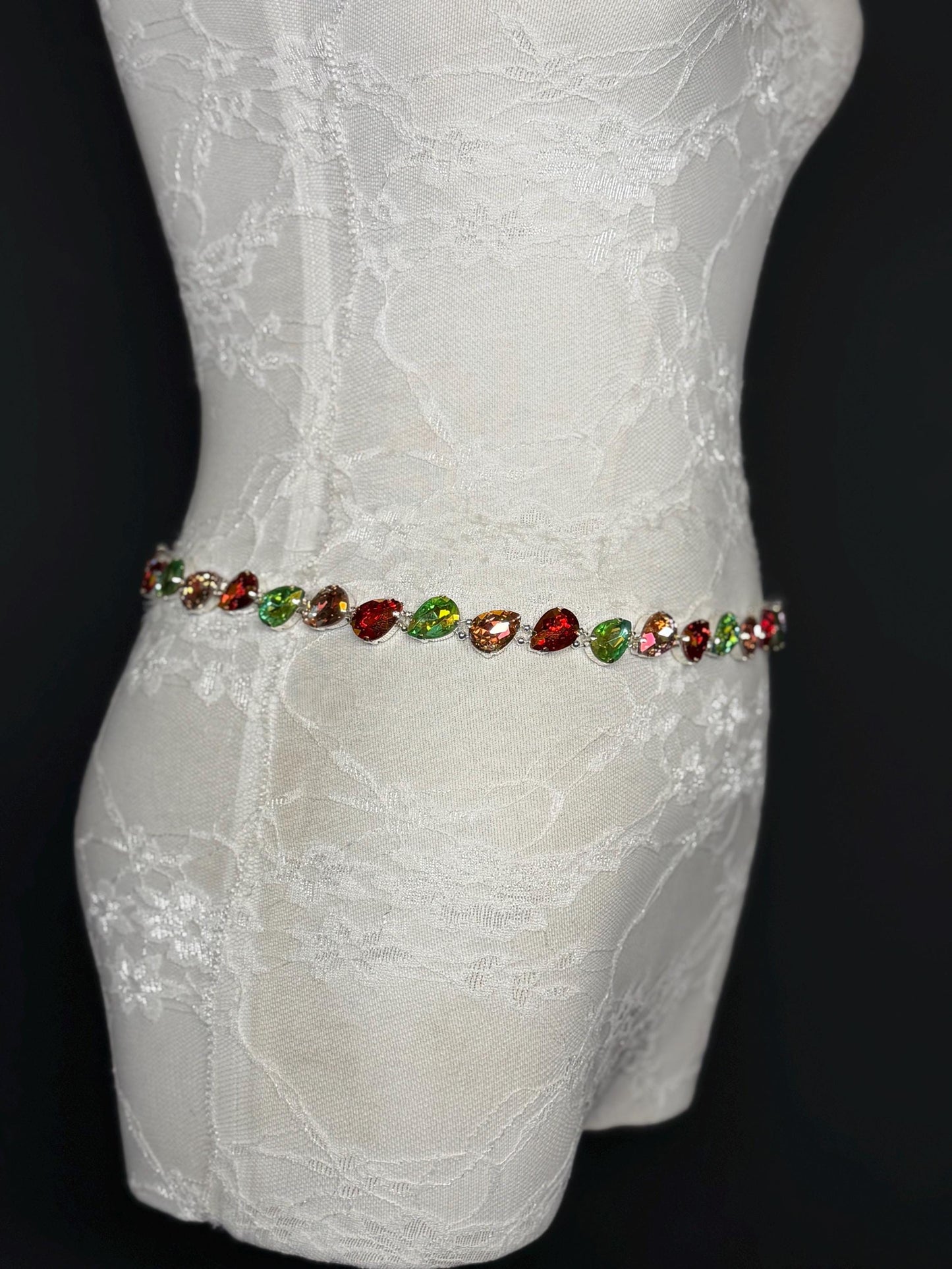 X-Long Belt, Jewel Stone Belt, Elegant Look, Chain Belt, Vintage Style Belt, Bridal, Fashion Belt, Gift, Quality Belt, Swimwear Belt