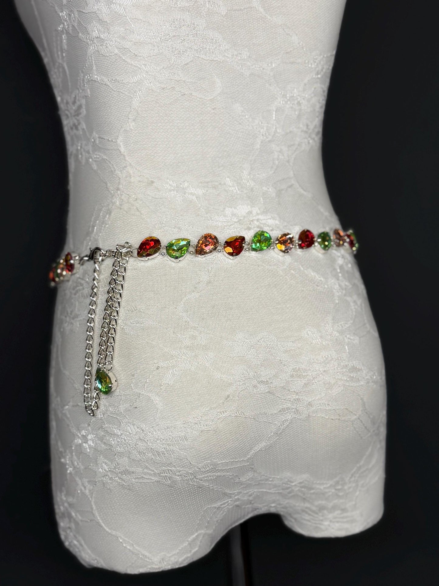 X-Long Belt, Jewel Stone Belt, Elegant Look, Chain Belt, Vintage Style Belt, Bridal, Fashion Belt, Gift, Quality Belt, Swimwear Belt