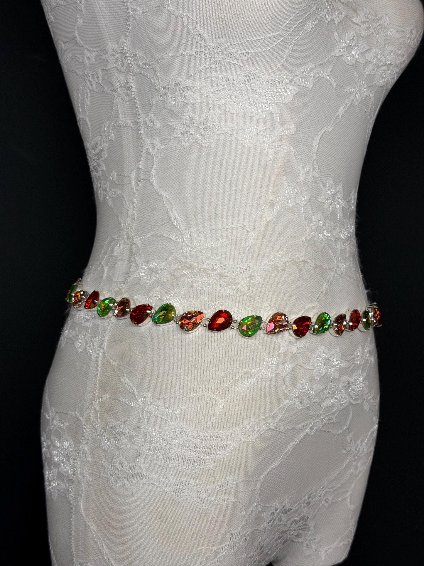 X-Long Belt, Jewel Stone Belt, Elegant Look, Chain Belt, Vintage Style Belt, Bridal, Fashion Belt, Gift, Quality Belt, Swimwear Belt
