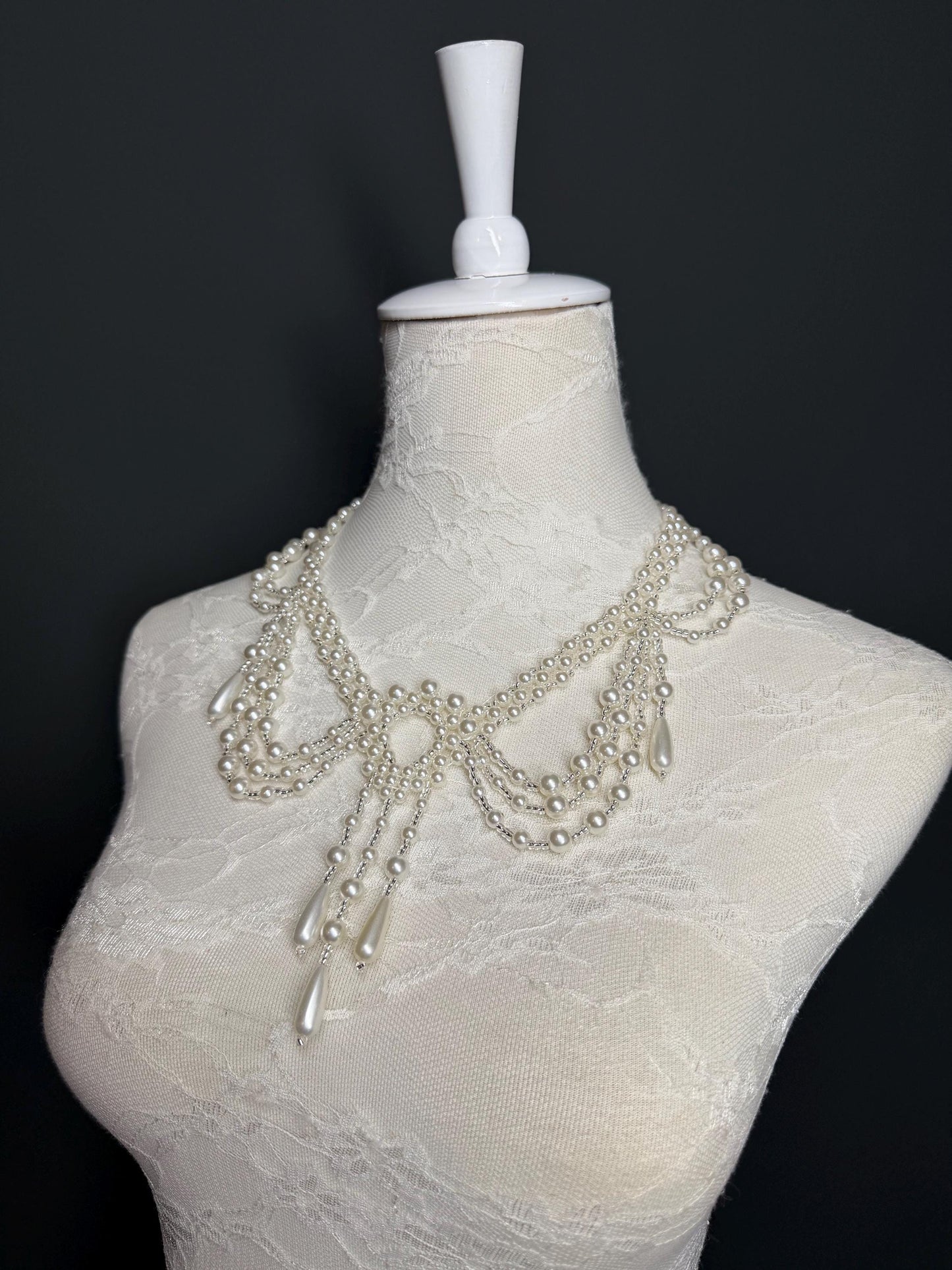 Bridal Pearl Shoulder Necklace, Weddings, Elegant, Partywear