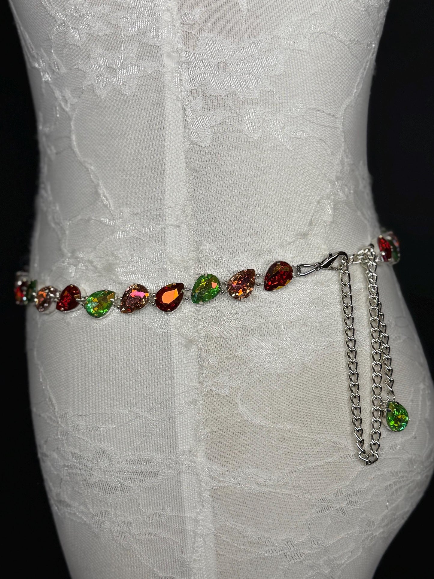 X-Long Belt, Jewel Stone Belt, Elegant Look, Chain Belt, Vintage Style Belt, Bridal, Fashion Belt, Gift, Quality Belt, Swimwear Belt