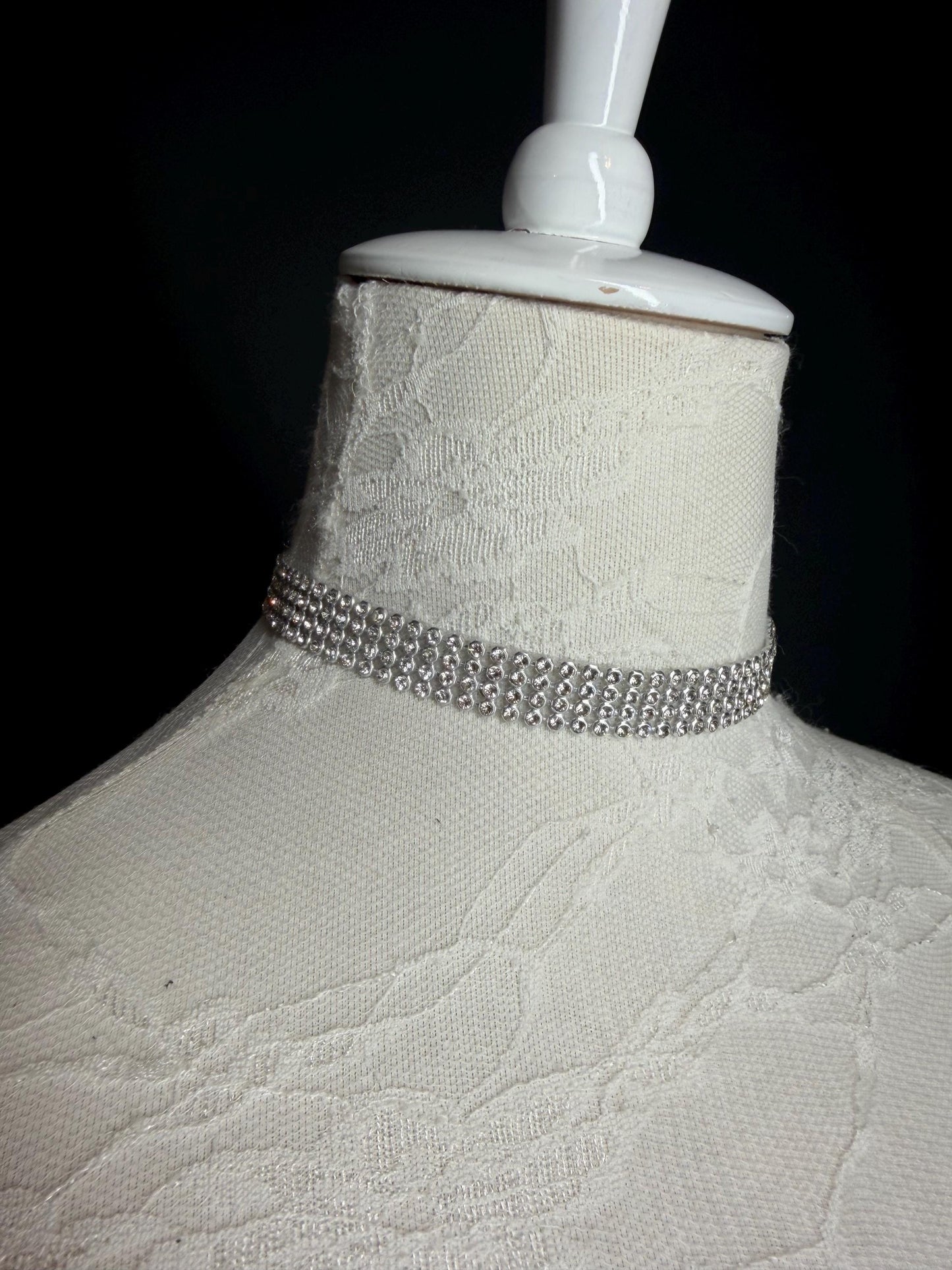 Rhinestone Choker, Elegant, Choker Necklace, Bridal, 1/2” Wide