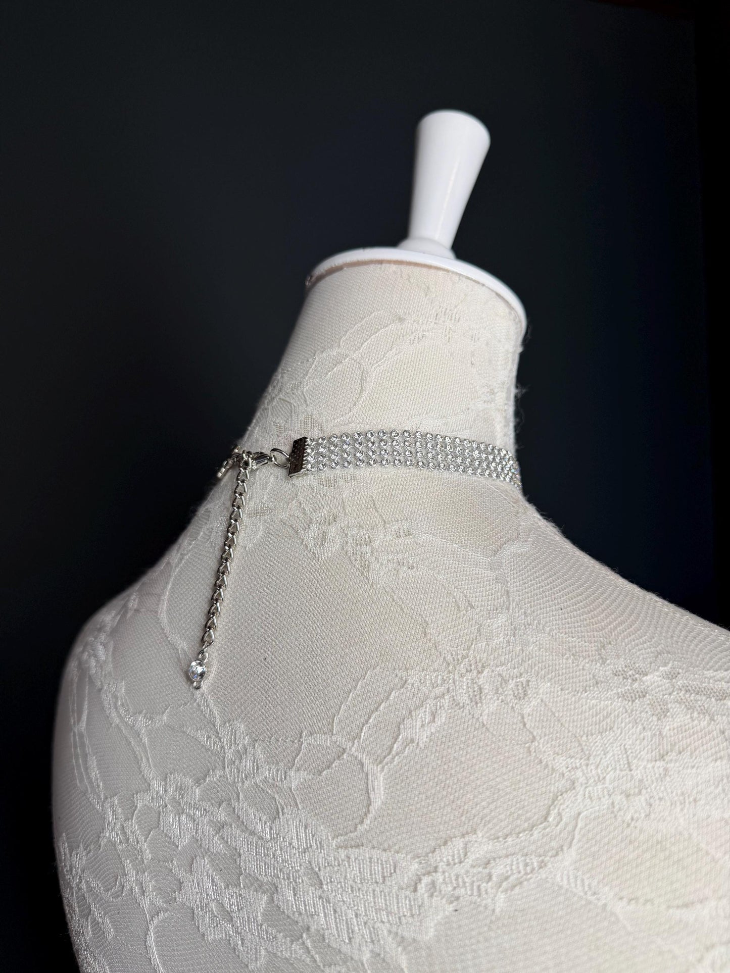 Rhinestone Choker, Elegant, Choker Necklace, Bridal, 1/2” Wide