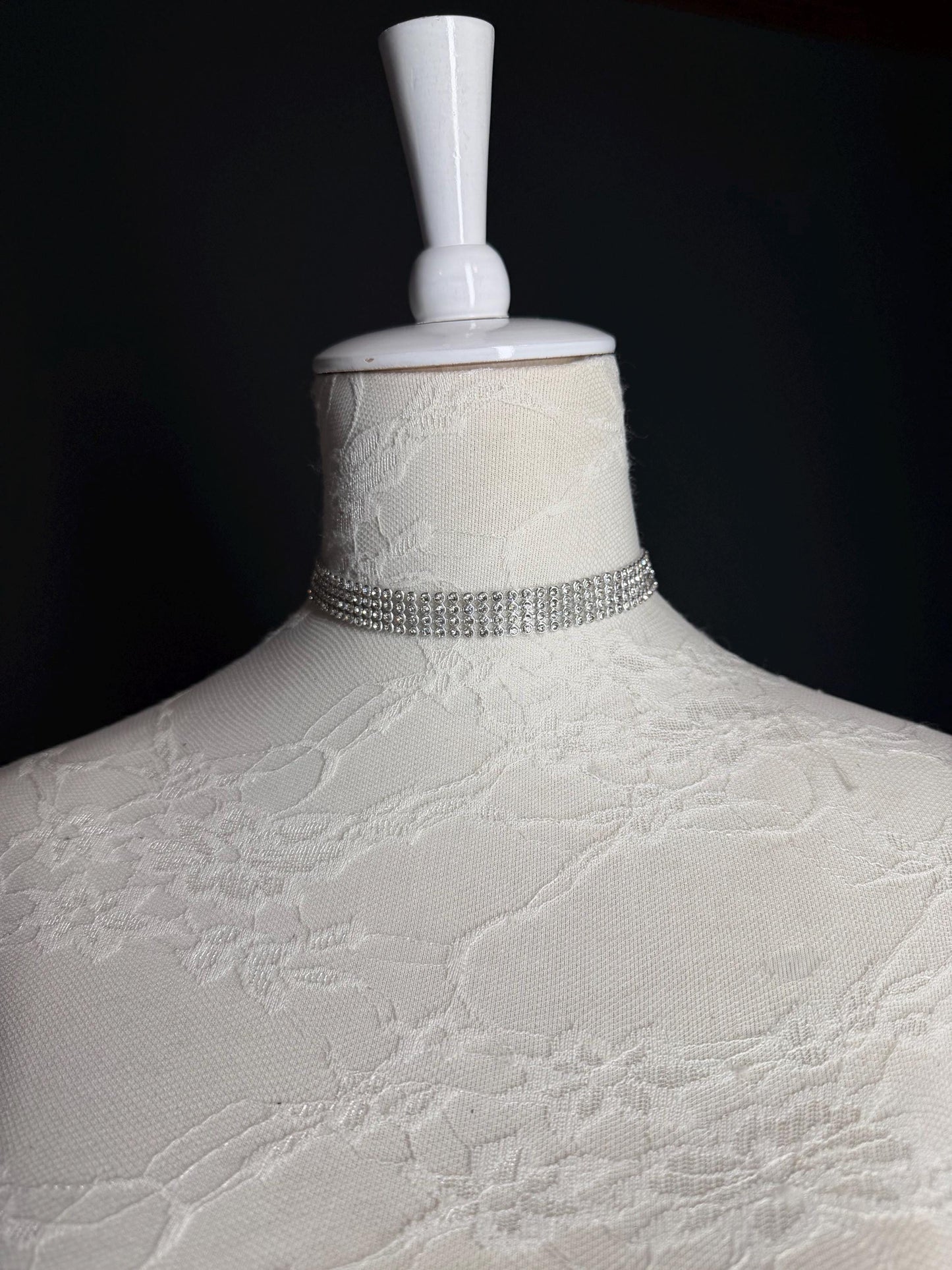 Rhinestone Choker, Elegant, Choker Necklace, Bridal, 1/2” Wide