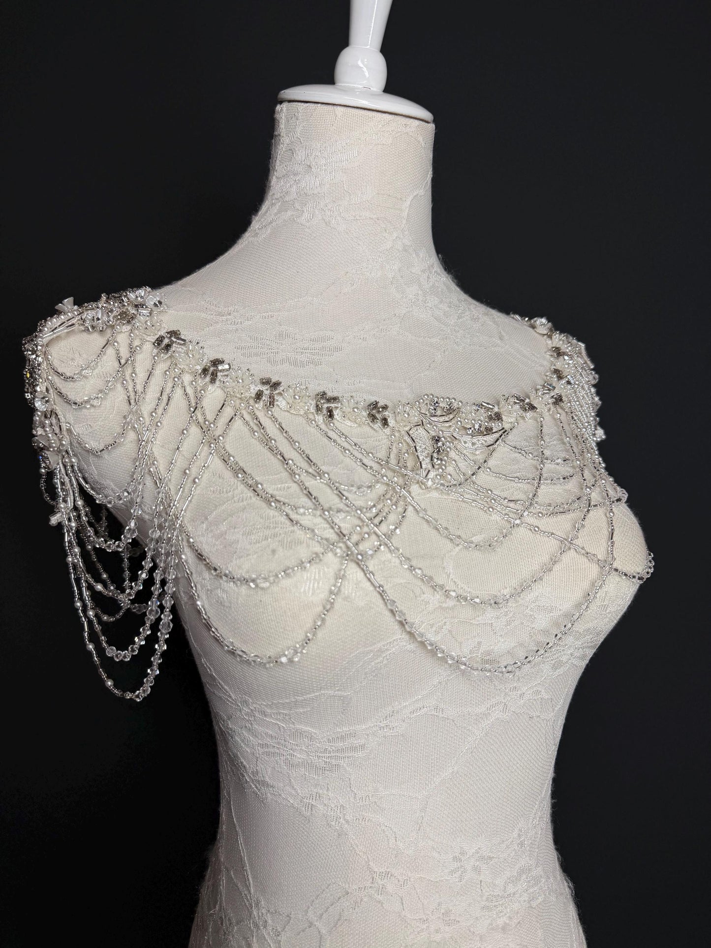 Jewel Shoulder Accessory, Bridal, Elegant, Rhinestone, Beaded shoulder jewellery