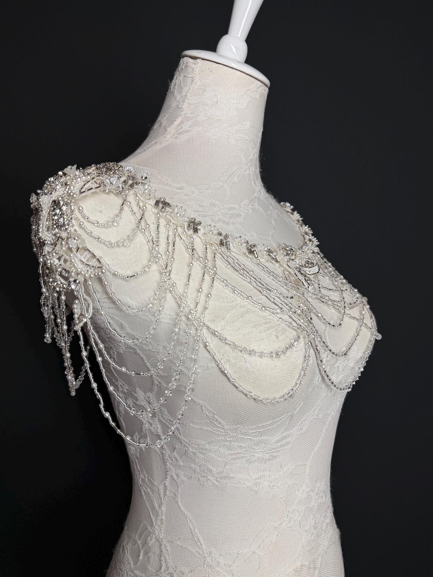 Jewel Shoulder Accessory, Bridal, Elegant, Rhinestone, Beaded shoulder jewellery