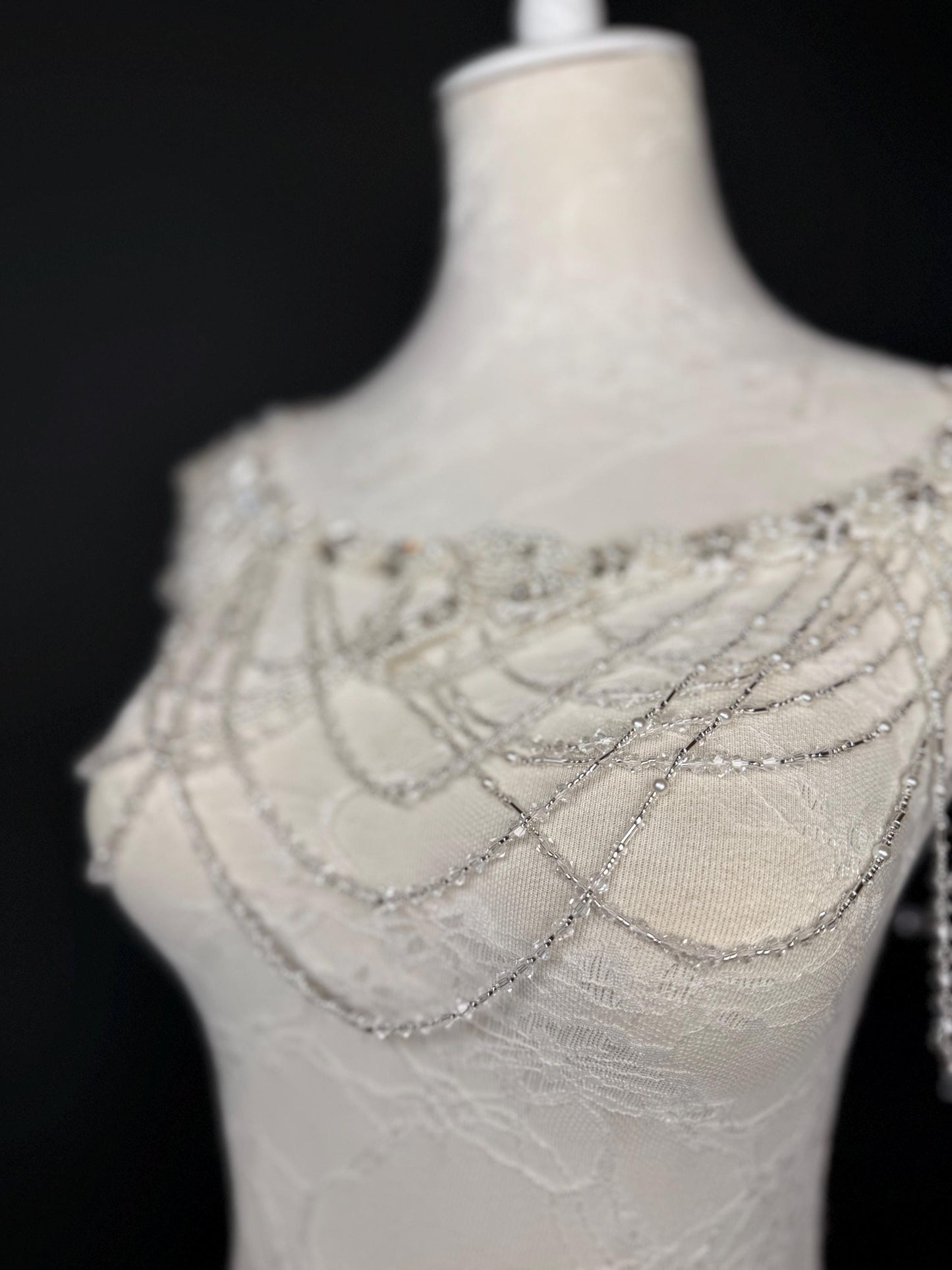 Jewel Shoulder Accessory, Bridal, Elegant, Rhinestone, Beaded shoulder jewellery