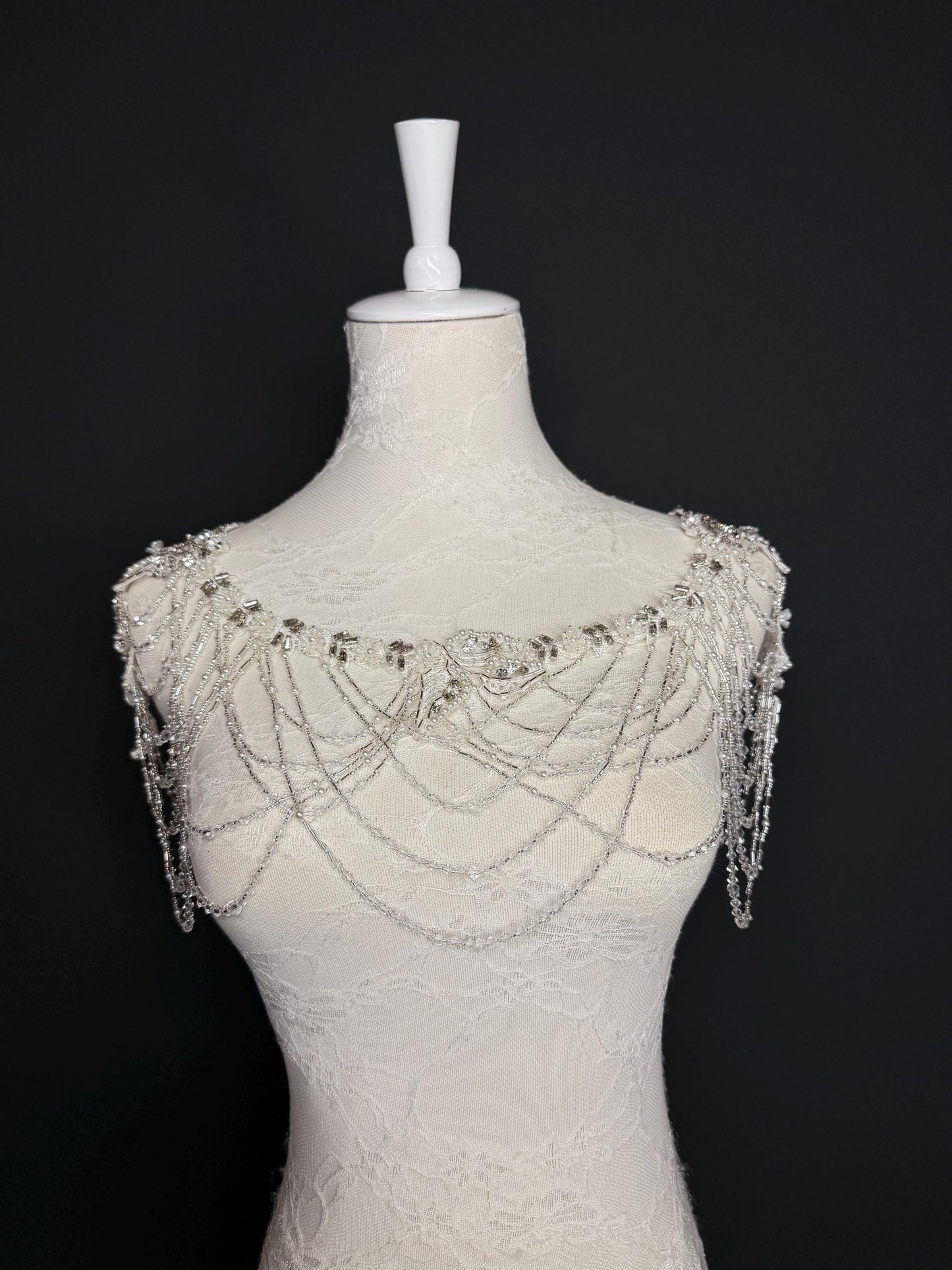 Jewel Shoulder Accessory, Bridal, Elegant, Rhinestone, Beaded shoulder jewellery