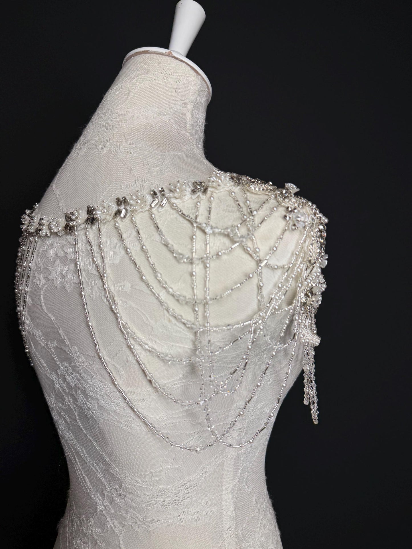 Jewel Shoulder Accessory, Bridal, Elegant, Rhinestone, Beaded shoulder jewellery