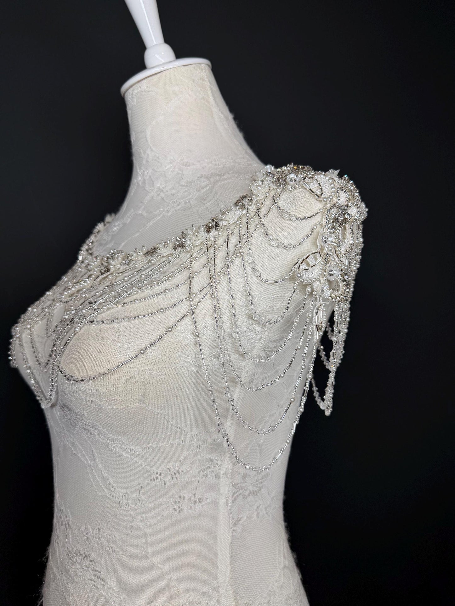 Jewel Shoulder Accessory, Bridal, Elegant, Rhinestone, Beaded shoulder jewellery