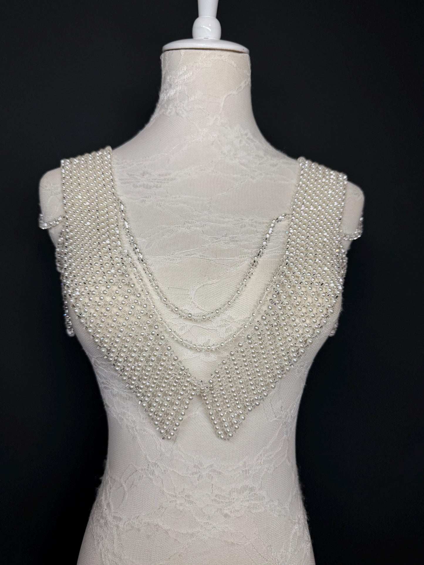 Pearl Shoulder Accessory, Bridal, Elegant, Pearl Beaded shoulder jewellery