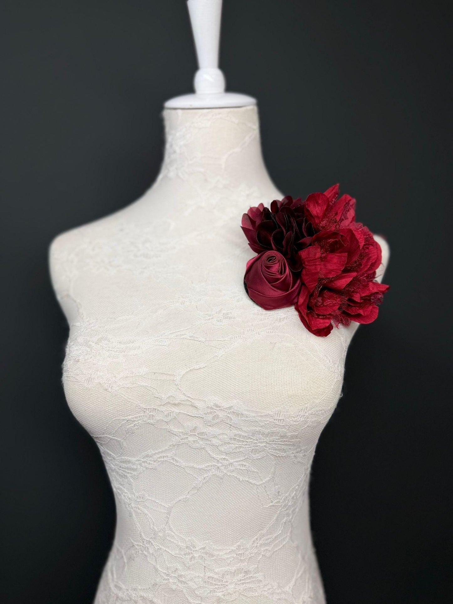 Large Corsage Flower, Dark Red, 9 colours, 5.5” 14cm Wide