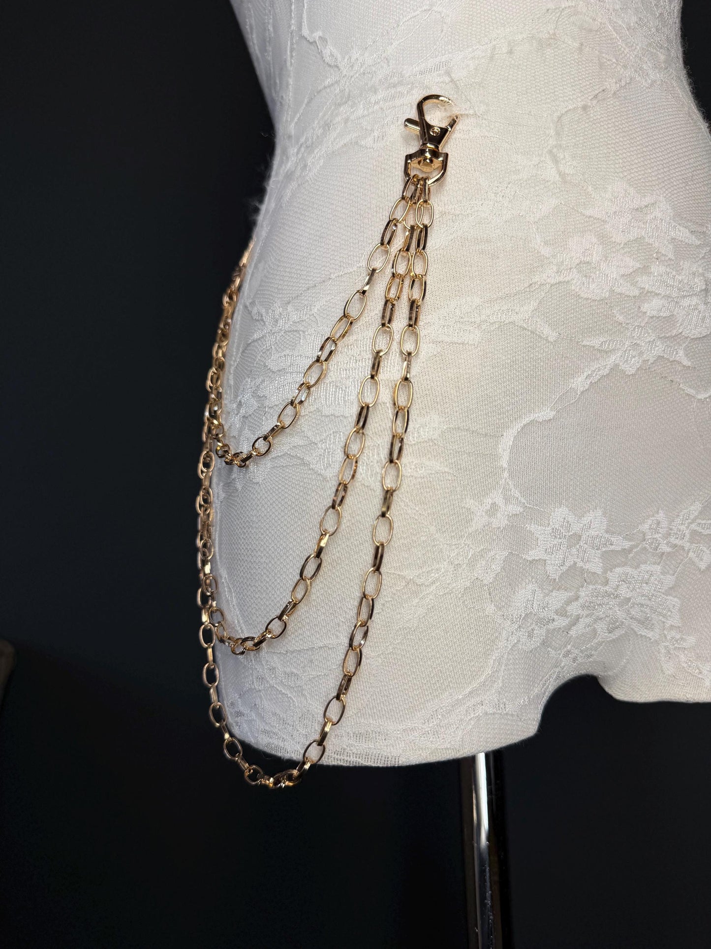 Multi-Layer Jeans Chain, Hip Hop Street Fashion, Custom Sizes, Silver, Gold