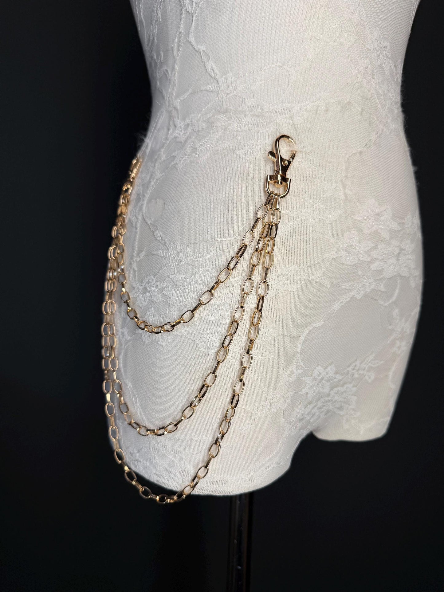 Multi-Layer Jeans Chain, Hip Hop Street Fashion, Custom Sizes, Silver, Gold