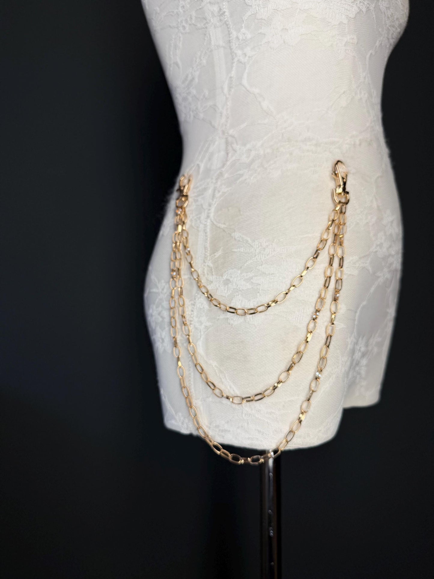 Multi-Layer Jeans Chain, Hip Hop Street Fashion, Custom Sizes, Silver, Gold