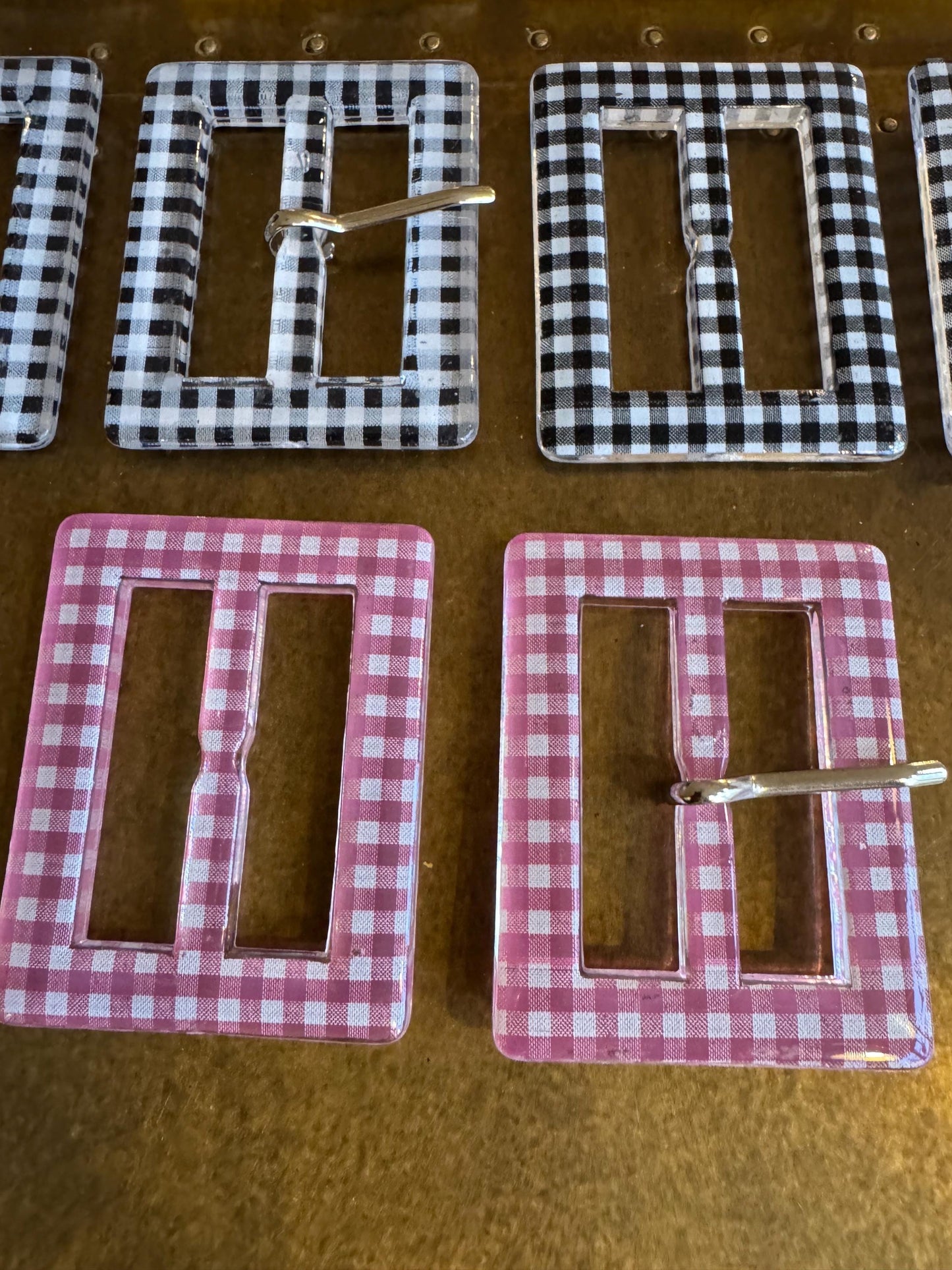 Buckles, Colourful Buckles, Mock Rectanlge  Buckle, Rectangle Chequer Pattern, Prong, Replacment Buckle, Dresses, Belts, Swikwear, Dress