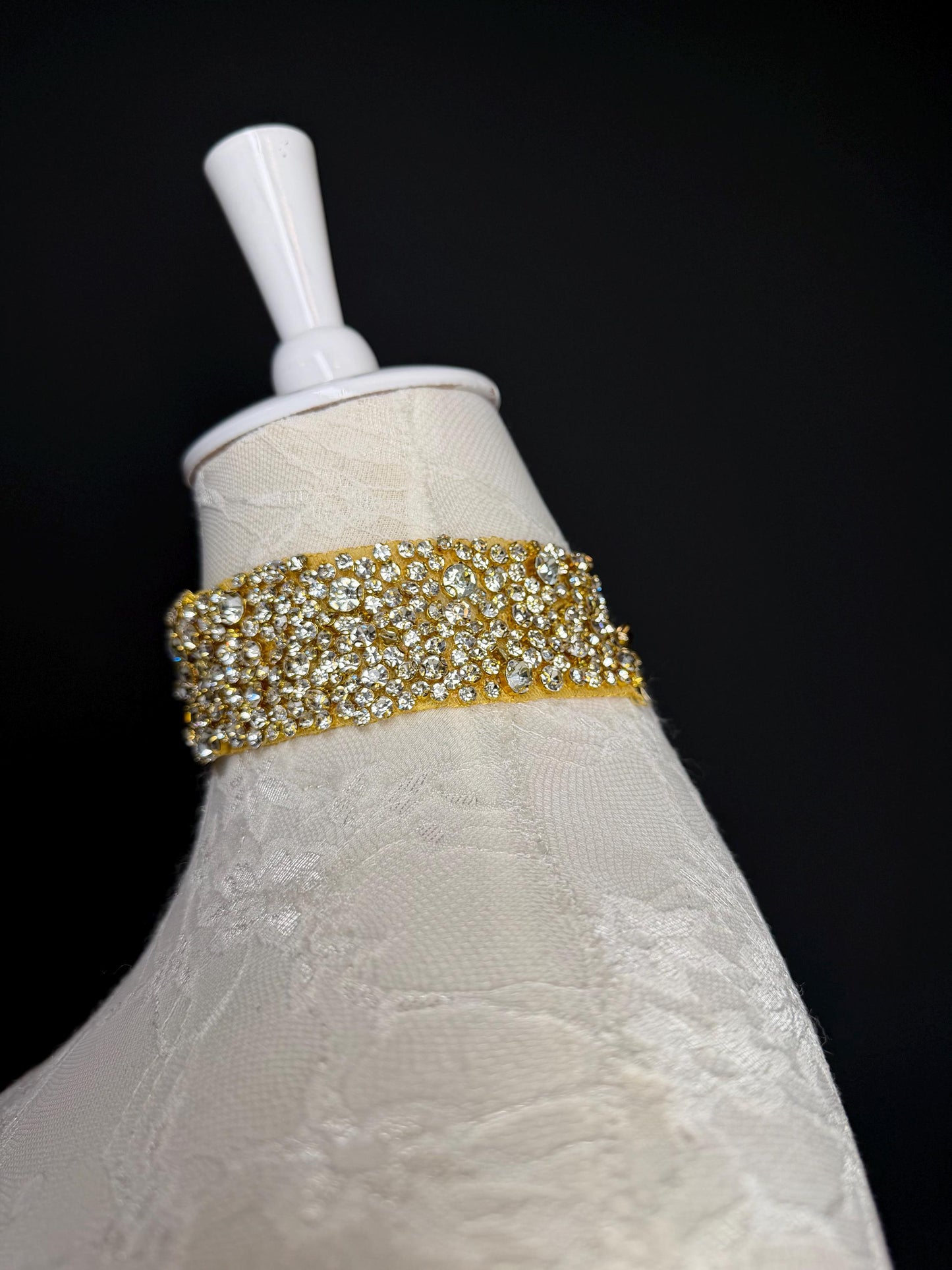 Jewel Rhinestone with Pearl Choker Handmade, Exclusive FAN Design