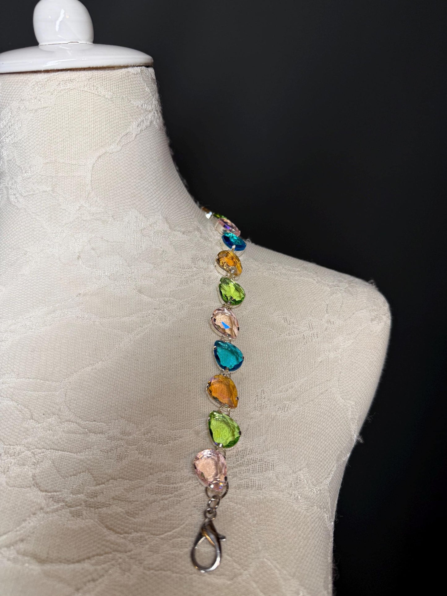 X-Long Belt, Jewel Rhinestone Belt, Chain Belt, Vintage Style Belt, Diamante Belt, Bridal Belt, Gift, Quality Belt, Elegant, Swimwear Belt