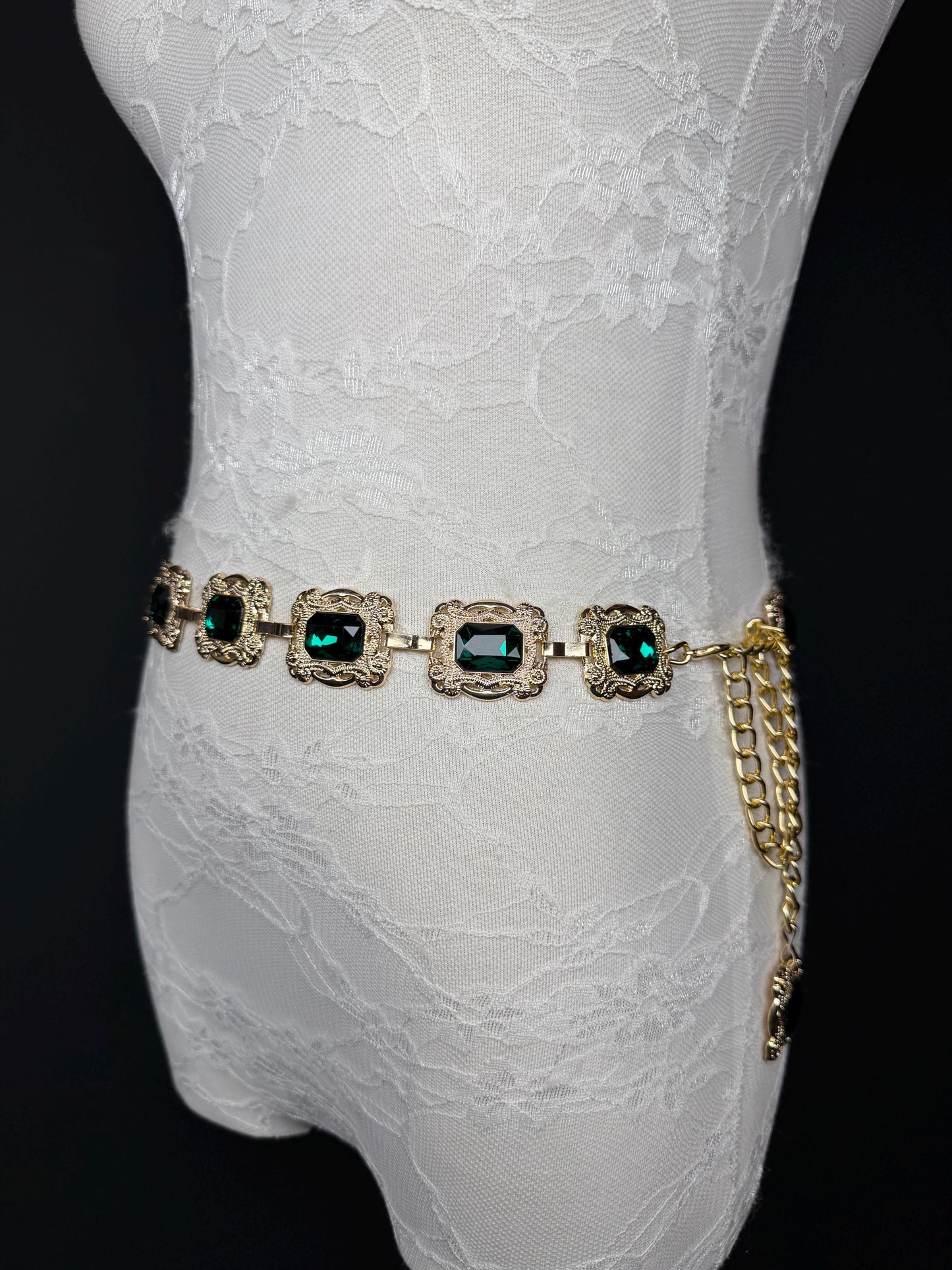 X-long Jewel Belt, Metal Multi Colour Jewel Belt, Warm Tones, Teen Sizes, Size 18”-60”, Fan Design, Fan Collection, Fashion Accessory