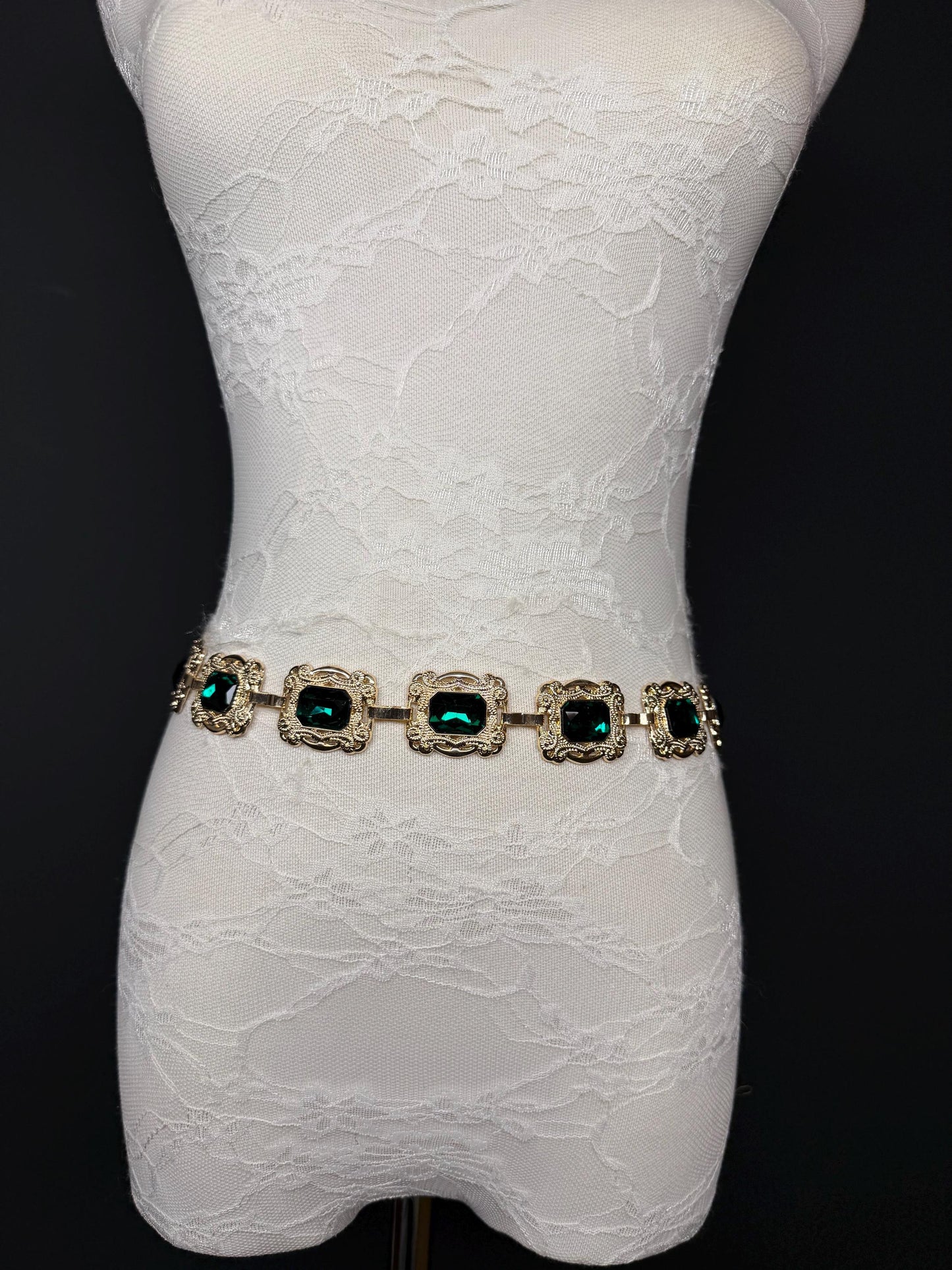 X-long Jewel Belt, Metal Multi Colour Jewel Belt, Warm Tones, Teen Sizes, Size 18”-60”, Fan Design, Fan Collection, Fashion Accessory