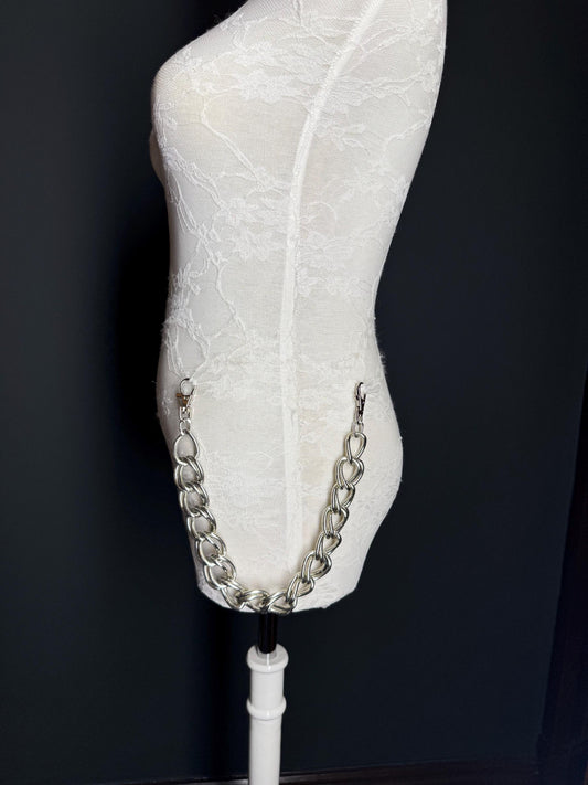 Chunky Silver Jeans Chain: Street Fashion Hip Hop Bag Accessory