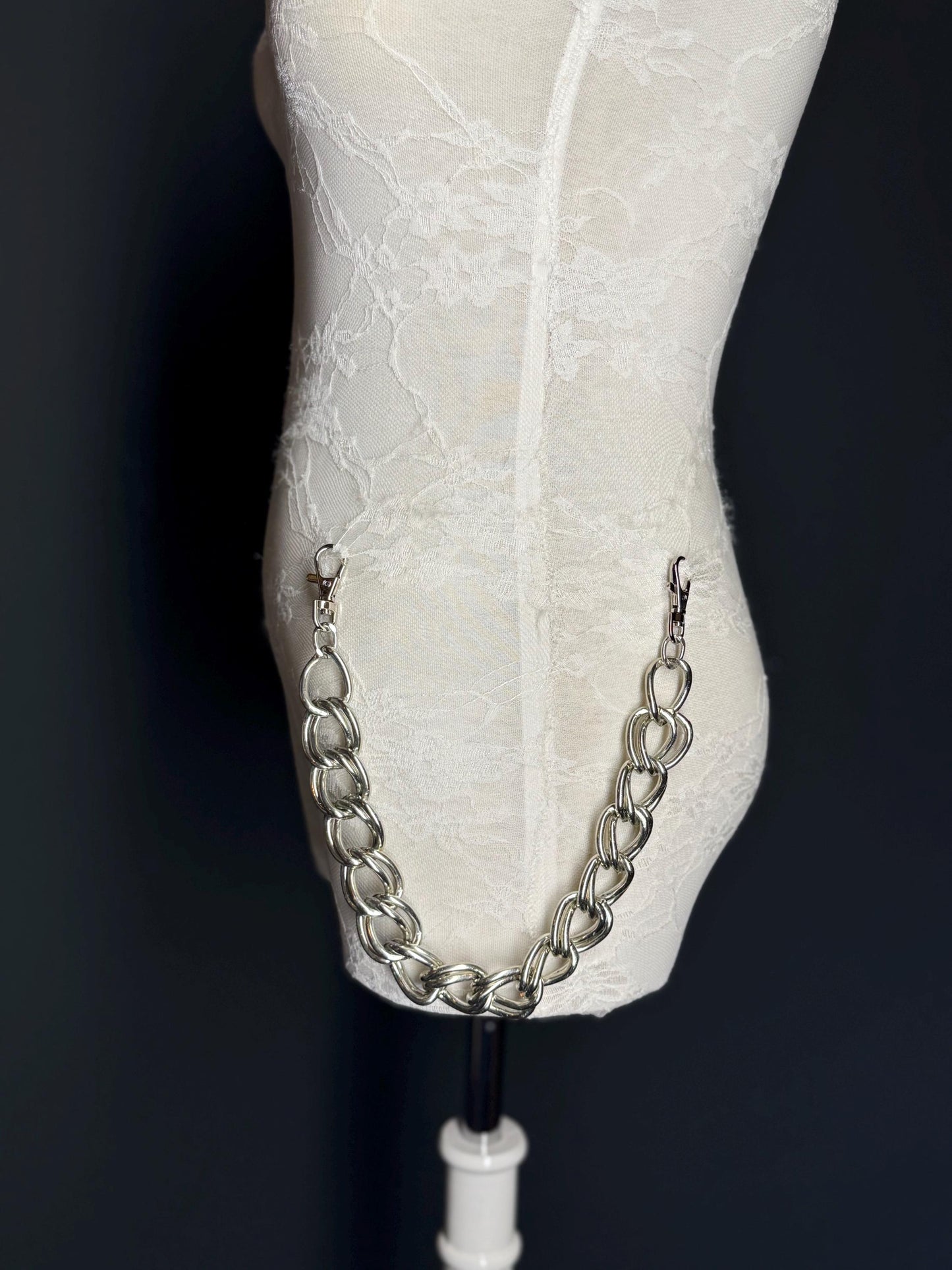 Chunky Silver Jeans Chain: Street Fashion Hip Hop Bag Accessory