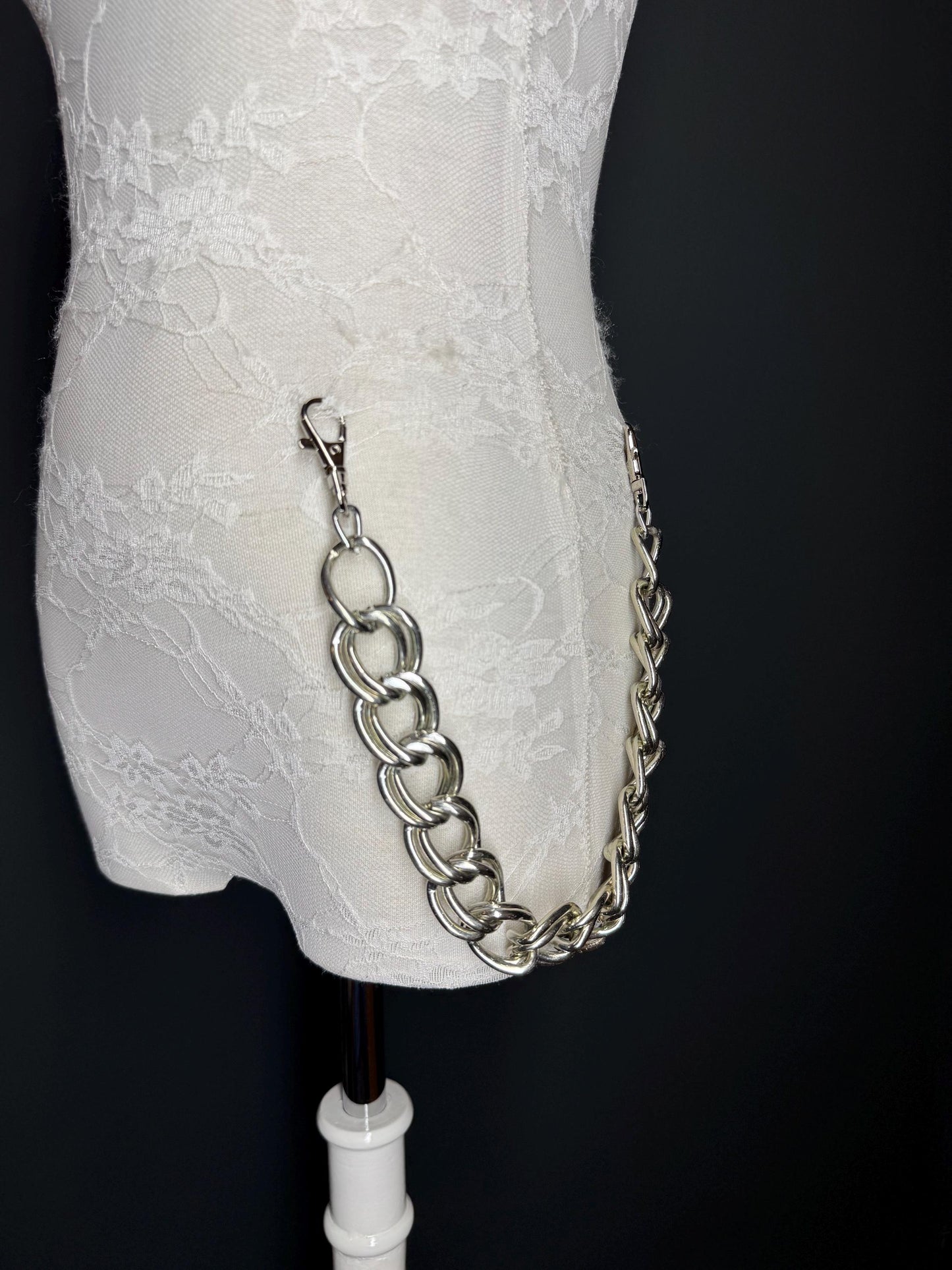 Chunky Silver Jeans Chain: Street Fashion Hip Hop Bag Accessory