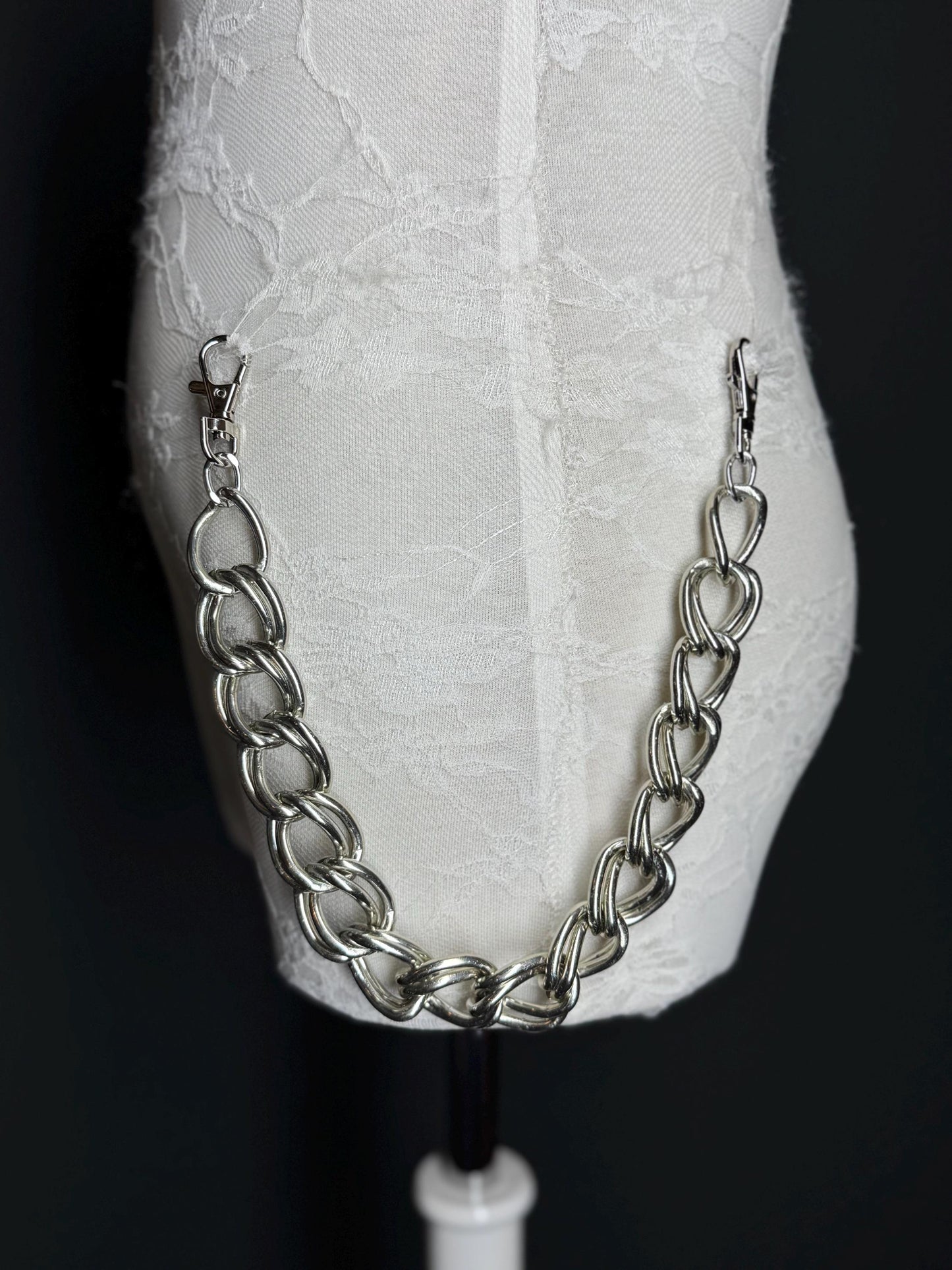 Chunky Silver Jeans Chain: Street Fashion Hip Hop Bag Accessory