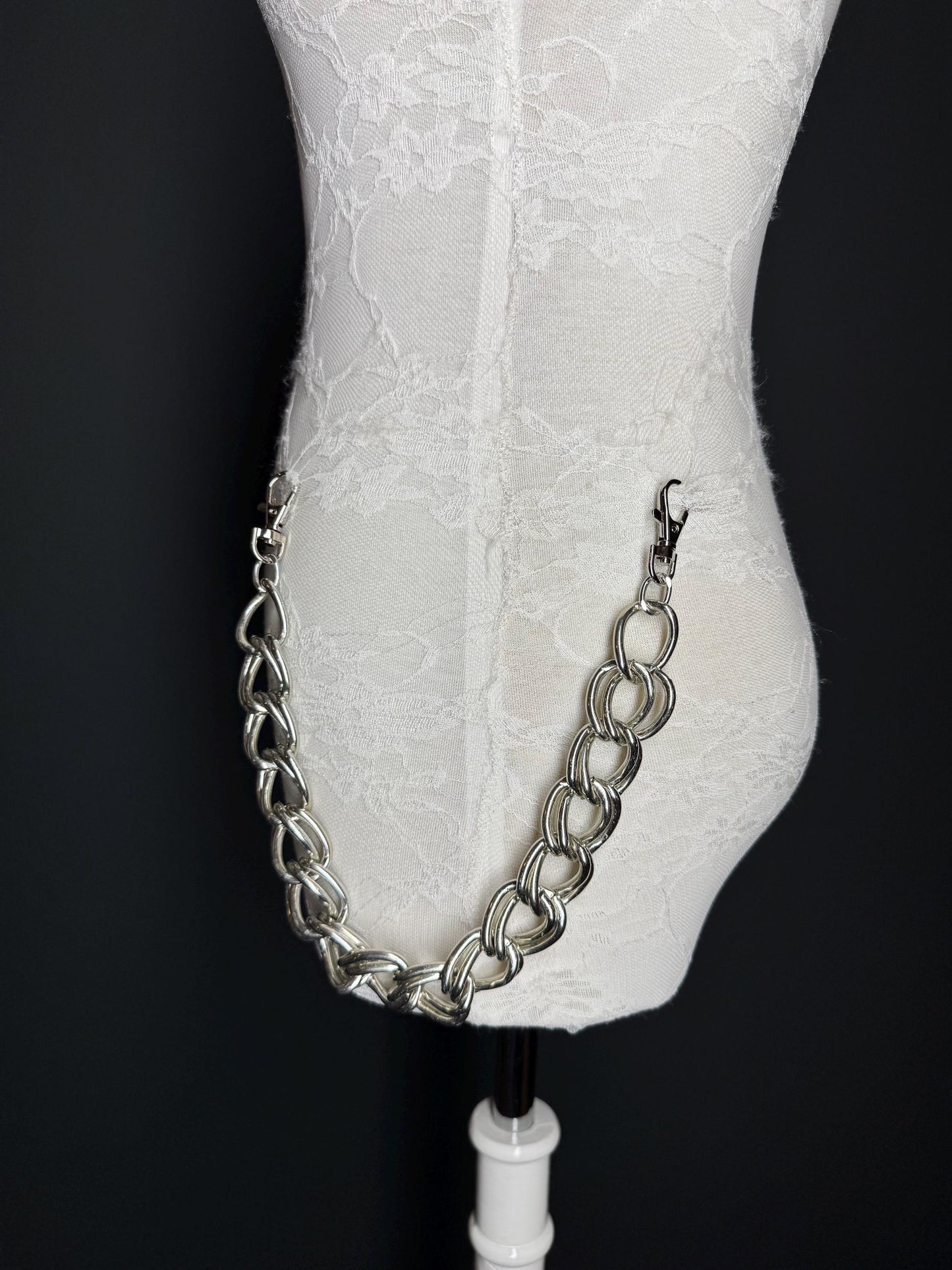 Chunky Silver Jeans Chain: Street Fashion Hip Hop Bag Accessory