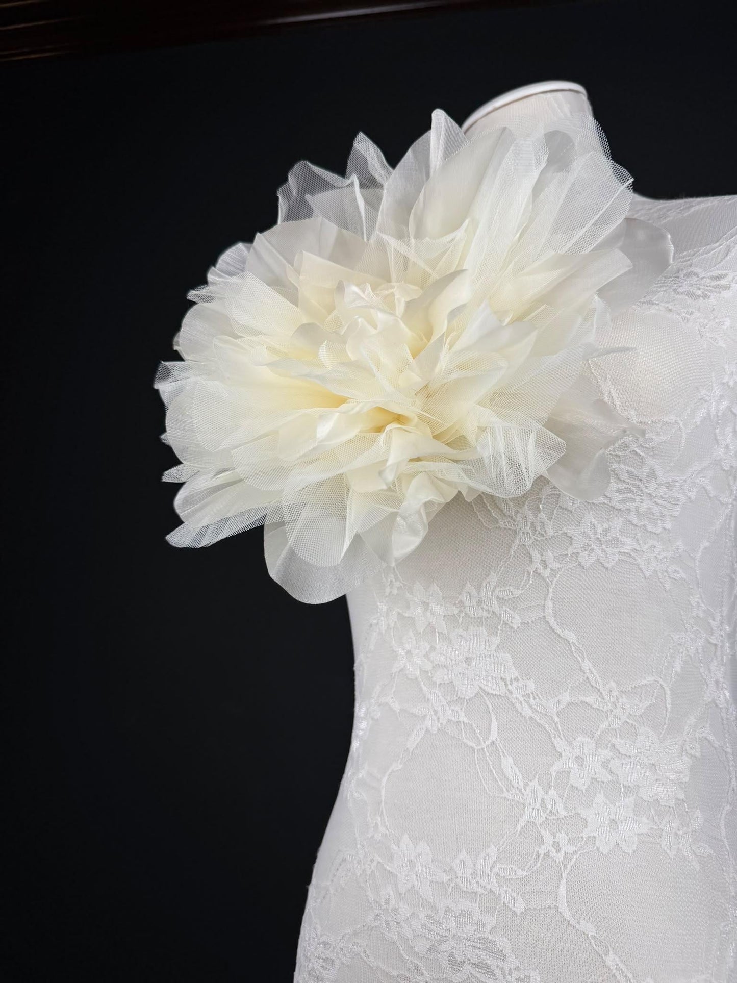 Oversized Large Organza Corsage Flower, Ivory , 5 colours, 11”, 27cm